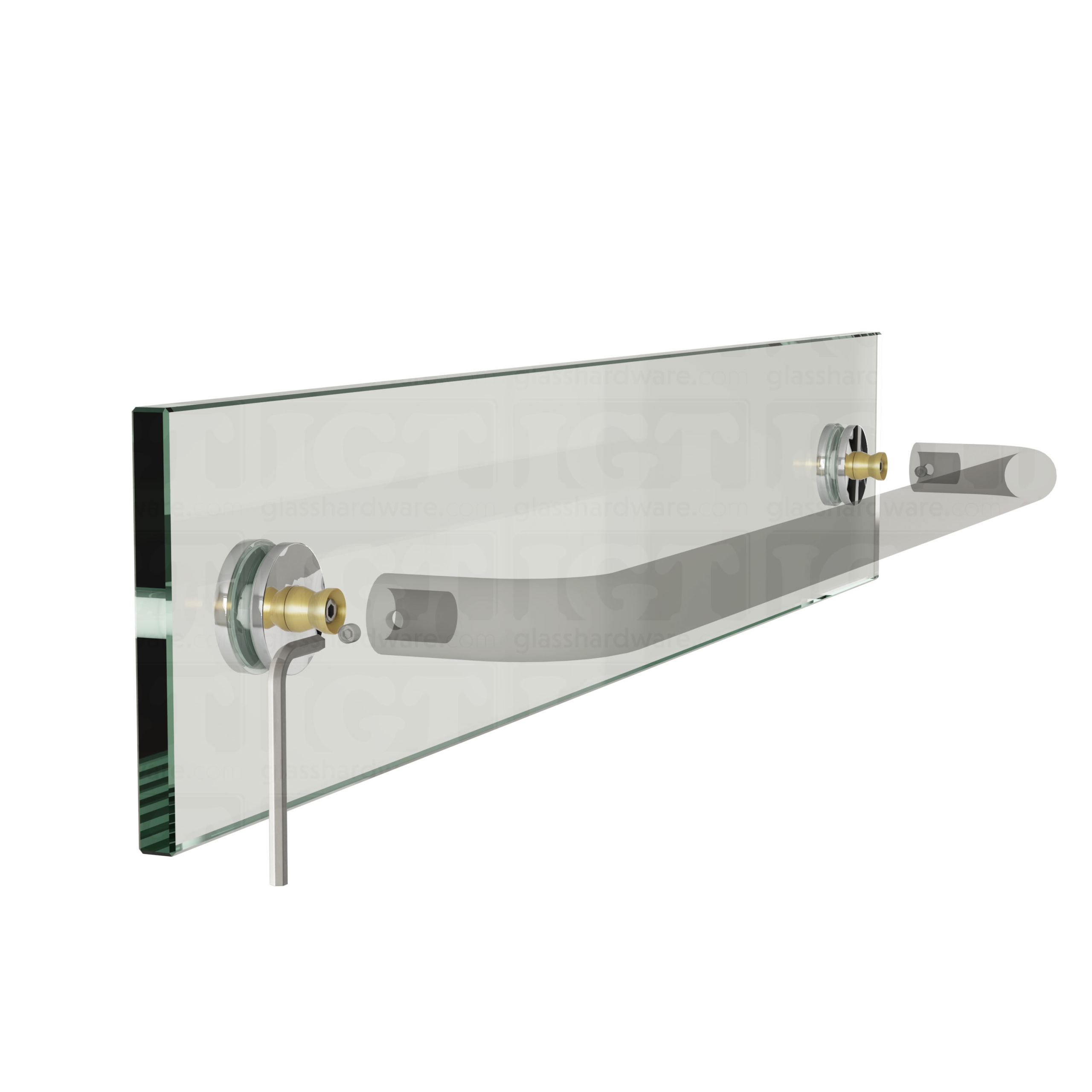 Cap Fittings for Round Pull Handle and Towel Bar with Cone Bolt - Chrome Polished - Image 7