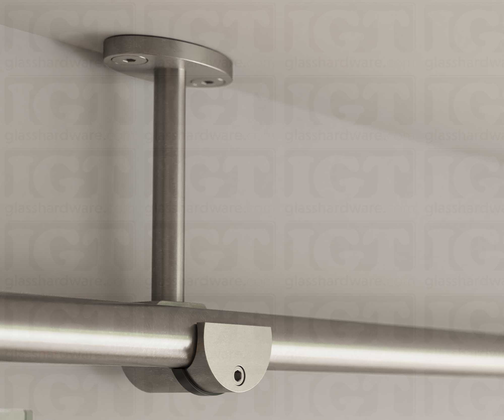 Ceiling Mount Bracket for Barn Door - Brushed Stainless - Image 3