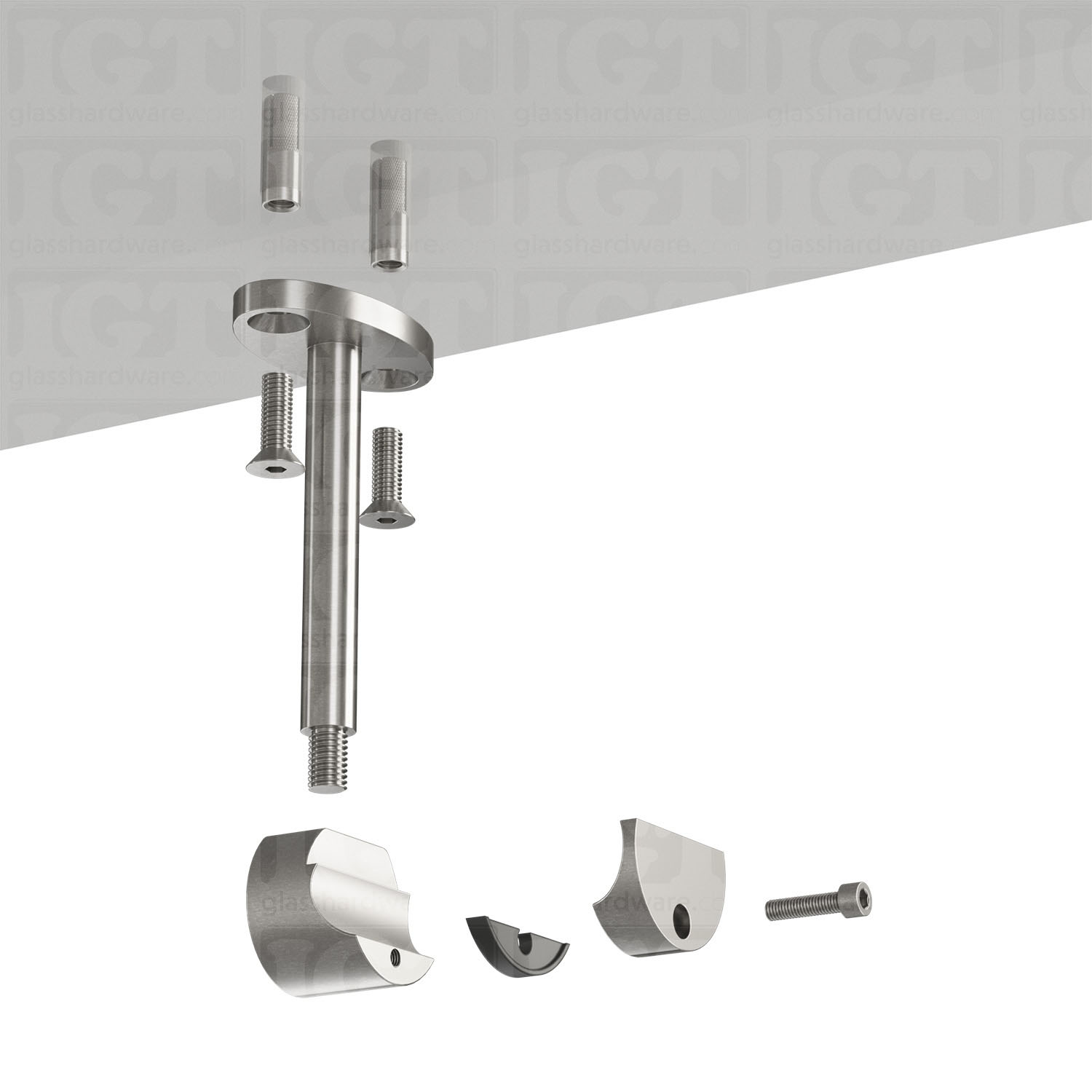 Ceiling Mount Bracket for Barn Door - Brushed Stainless - Image 6