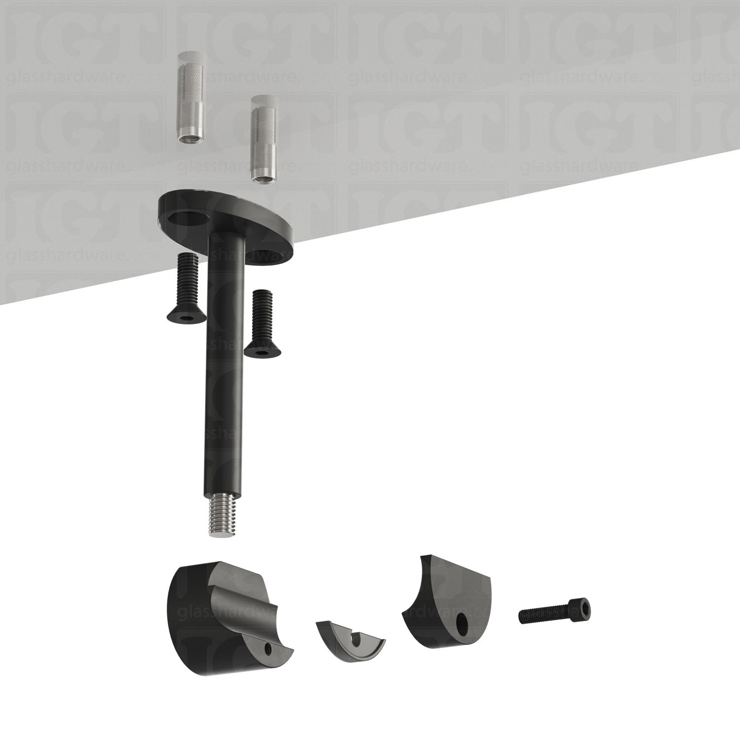 Ceiling Mount Bracket for Barn Door - Matte Black - Image 6