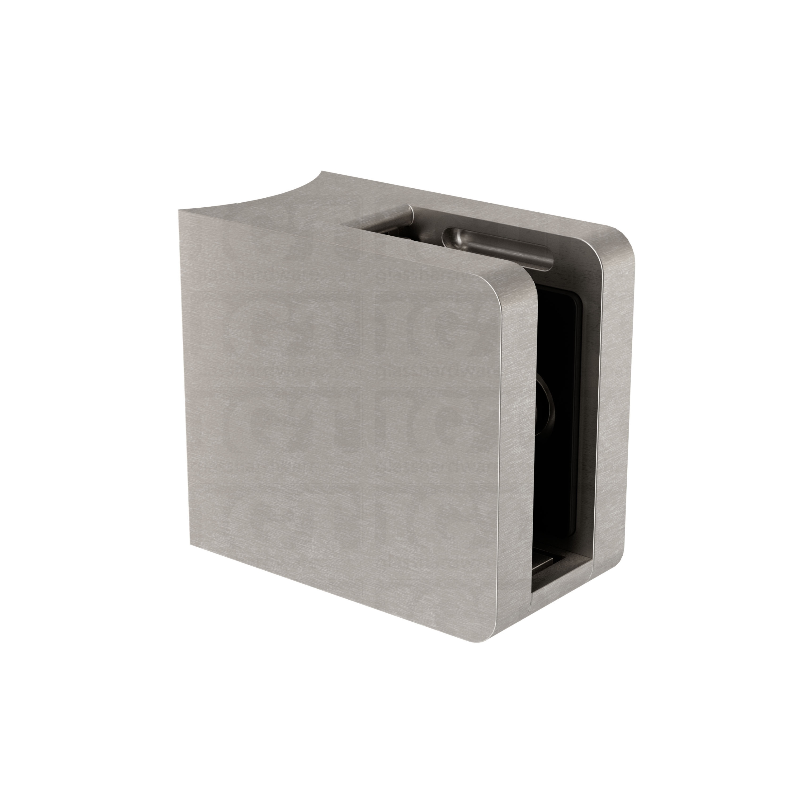 Glass Clamp for Round Post - Brushed Stainless