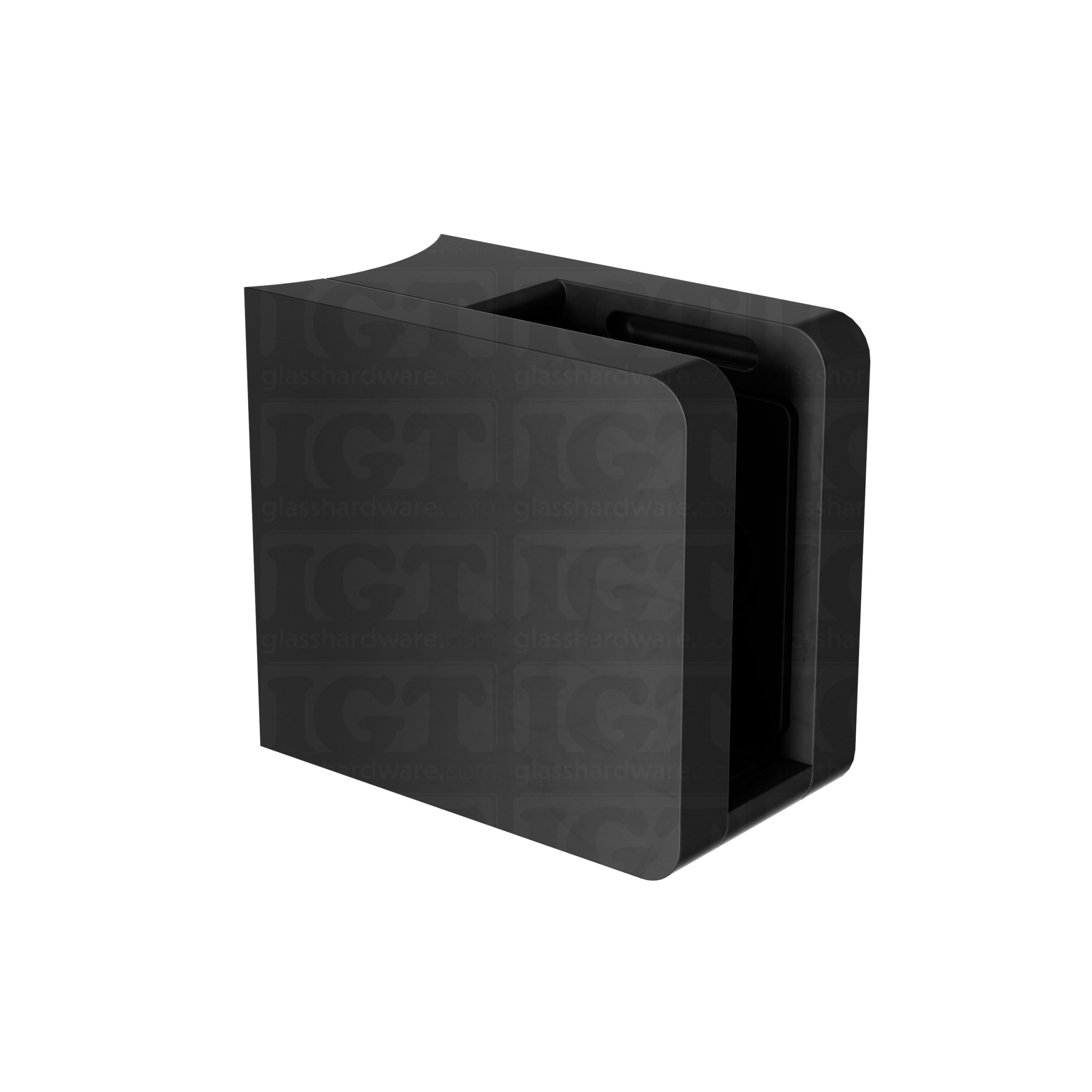Glass Clamp for Round Post - Matte Black