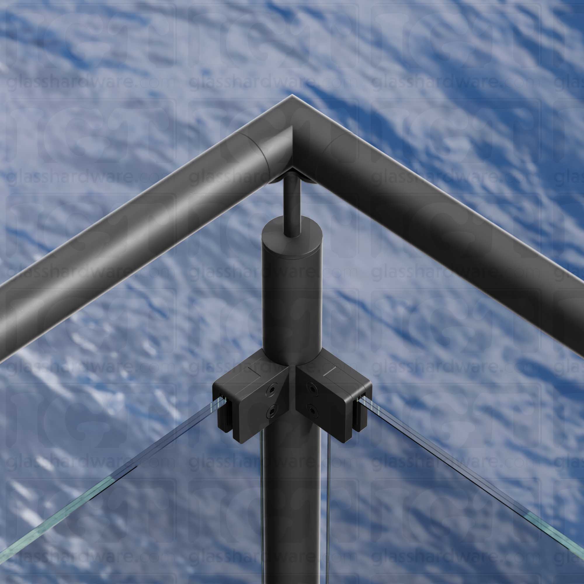 Glass Clamp for Round Post - Matte Black - Image 5