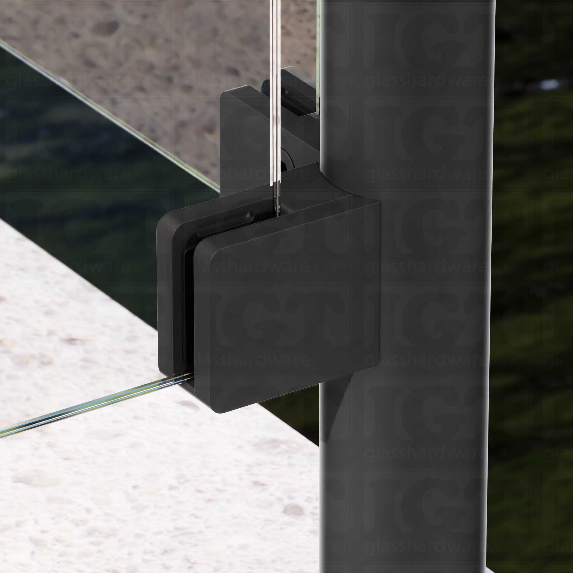 Glass Clamp for Round Post - Matte Black - Image 4