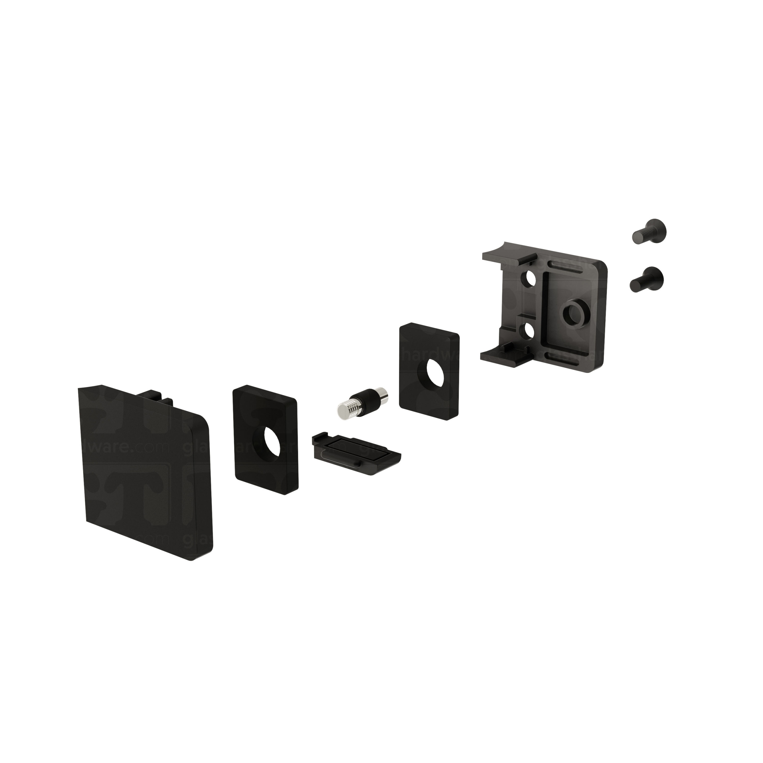 Glass Clamp for Round Post - Matte Black - Image 6