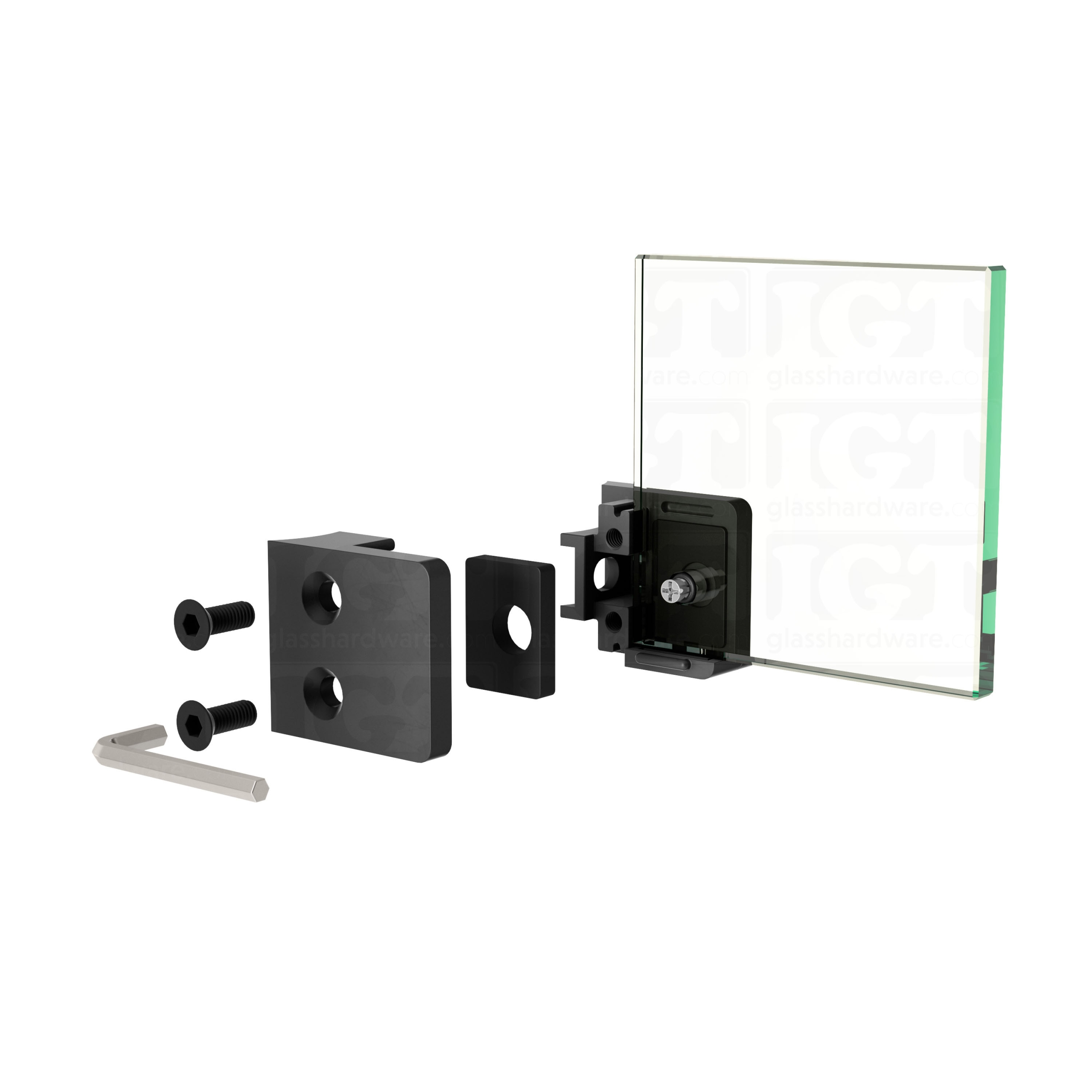Glass Clamp for Round Post - Matte Black - Image 9