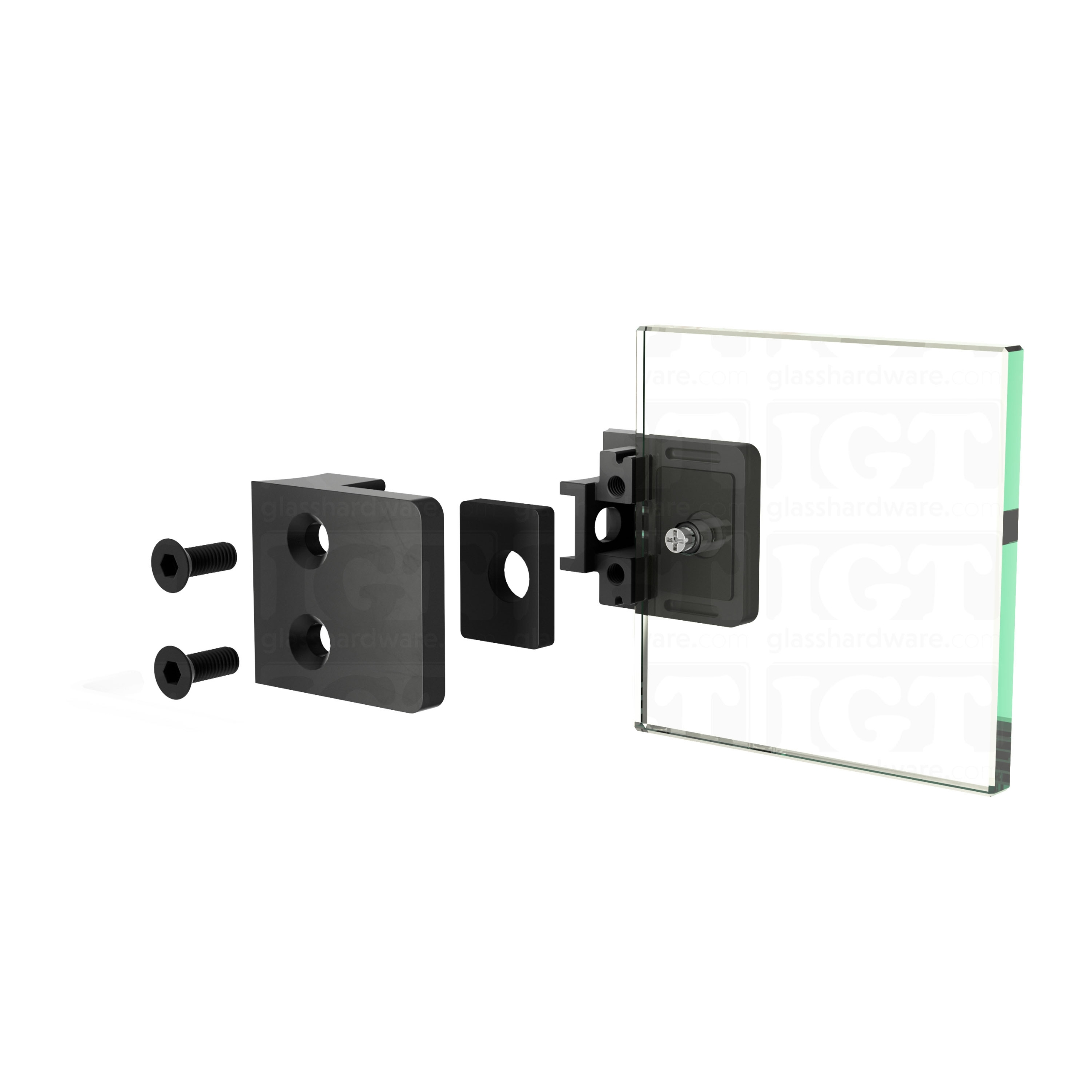 Glass Clamp for Round Post - Matte Black - Image 8