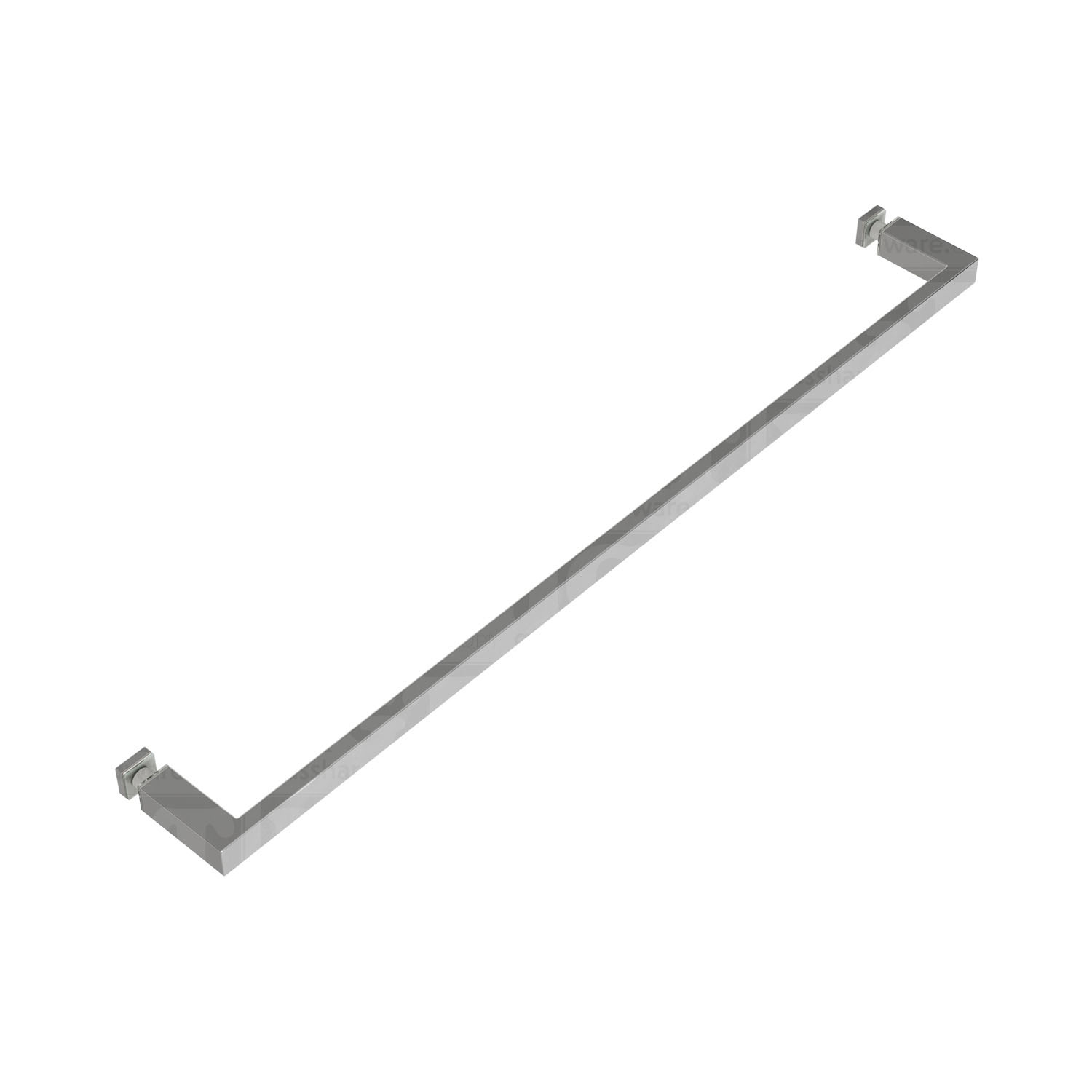 The 24” Slim Single-Sided Square Towel Bar in Polished Stainless.