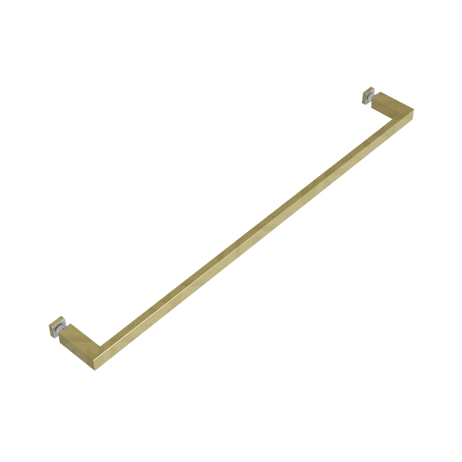 The 24” Slim Single-Sided Square Towel Bar in Gold Brushed.