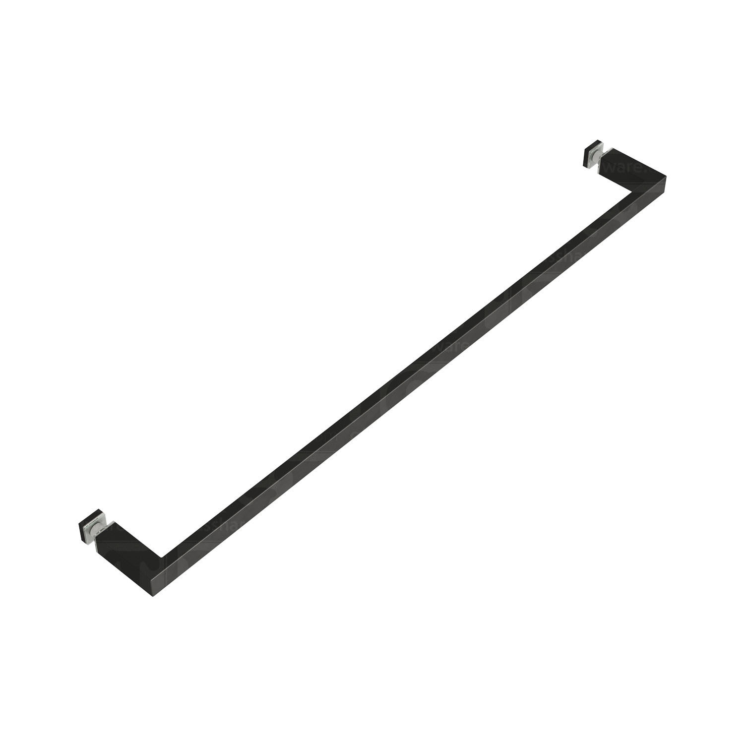 The 24” Slim Single-Sided Square Towel Bar in Matte Black.