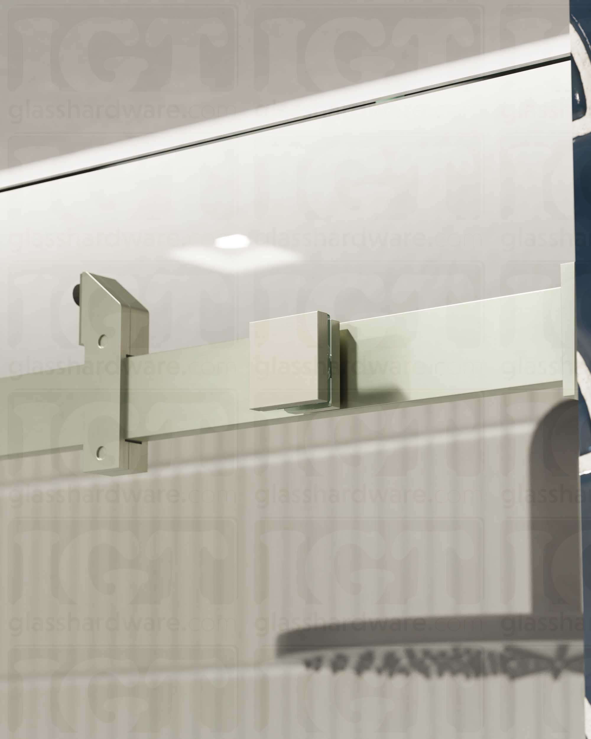 Glass to Track Connector for SQ Roller System - Brushed Stainless - Image 3