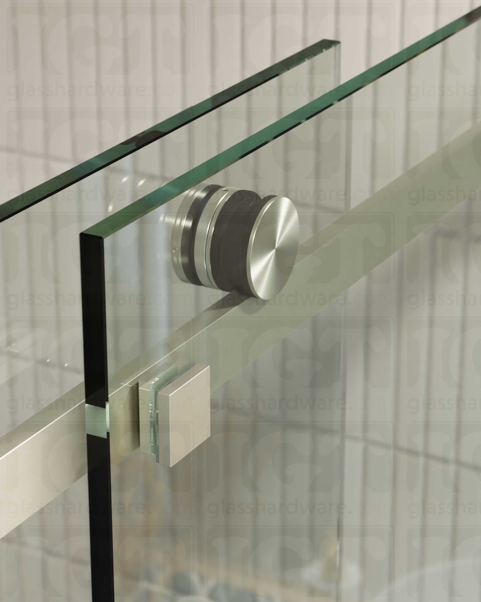 Glass to Track Connector for SQ Roller System - Brushed Stainless - Image 5