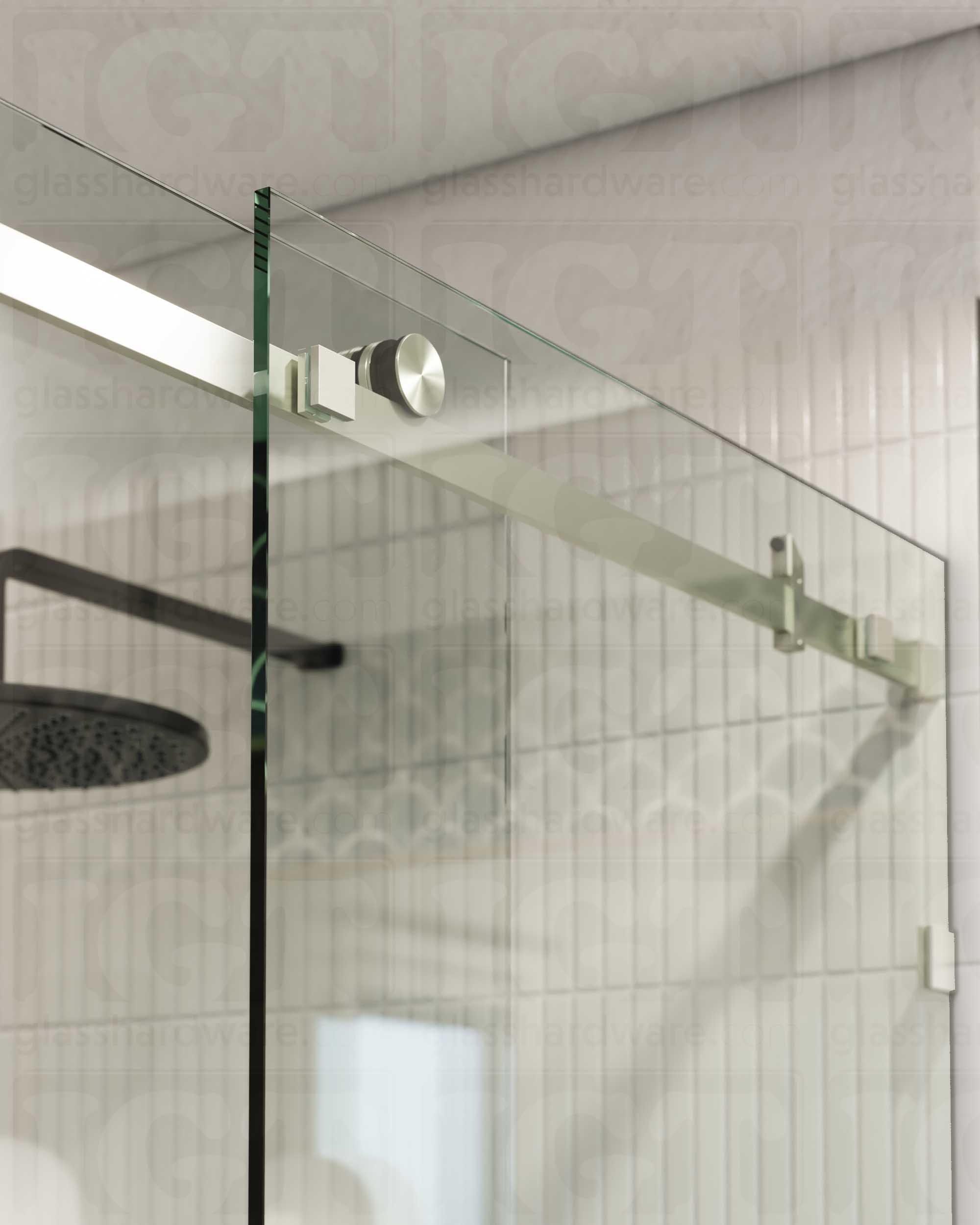 Glass to Track Connector for SQ Roller System - Brushed Stainless - Image 4