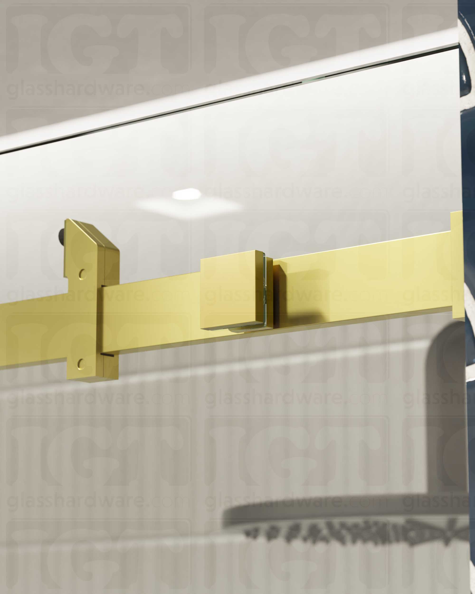 Glass to Track Connector for SQ Roller System - Gold Brushed - Image 3