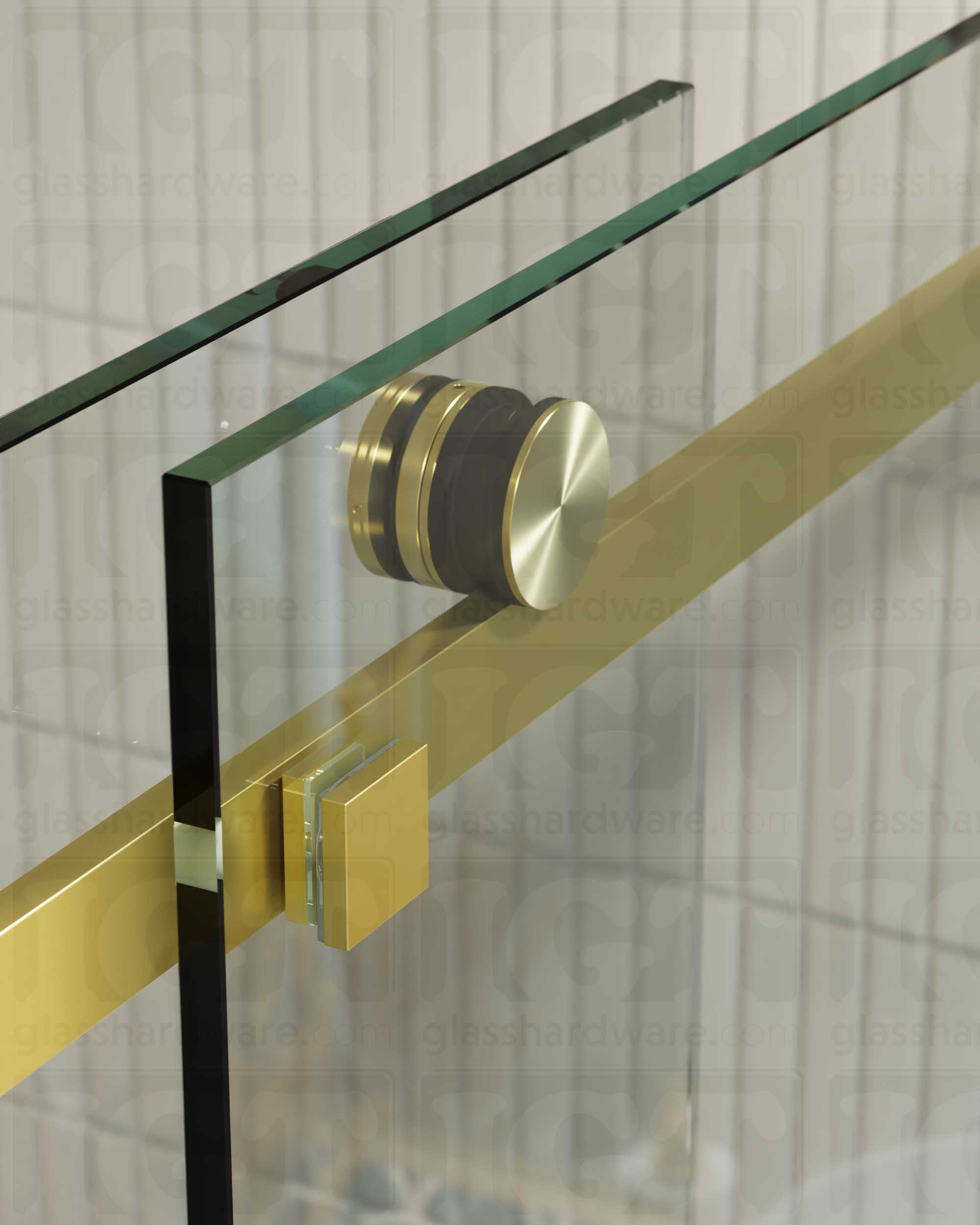 Glass to Track Connector for SQ Roller System - Gold Brushed - Image 5