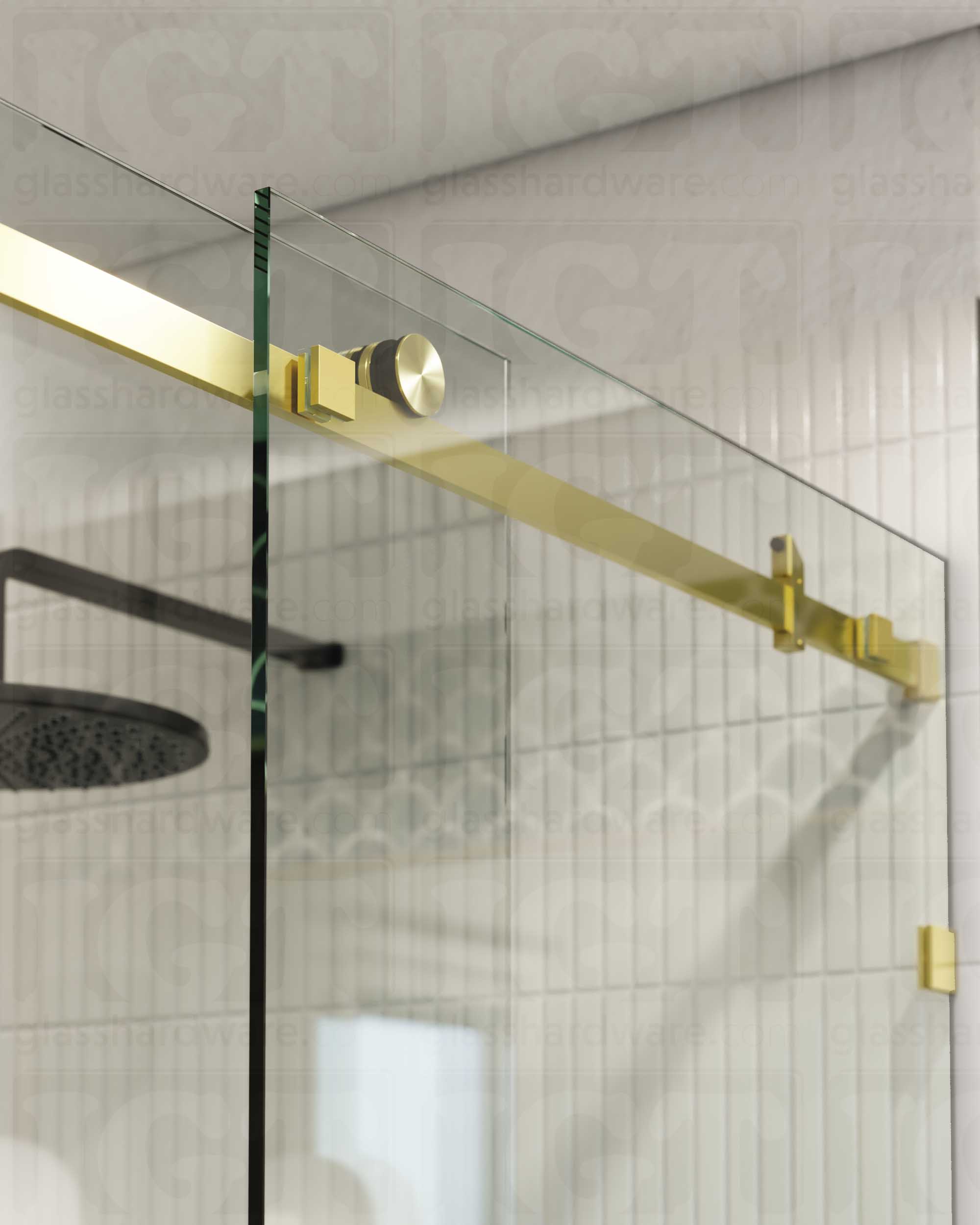 Glass to Track Connector for SQ Roller System - Gold Brushed - Image 4