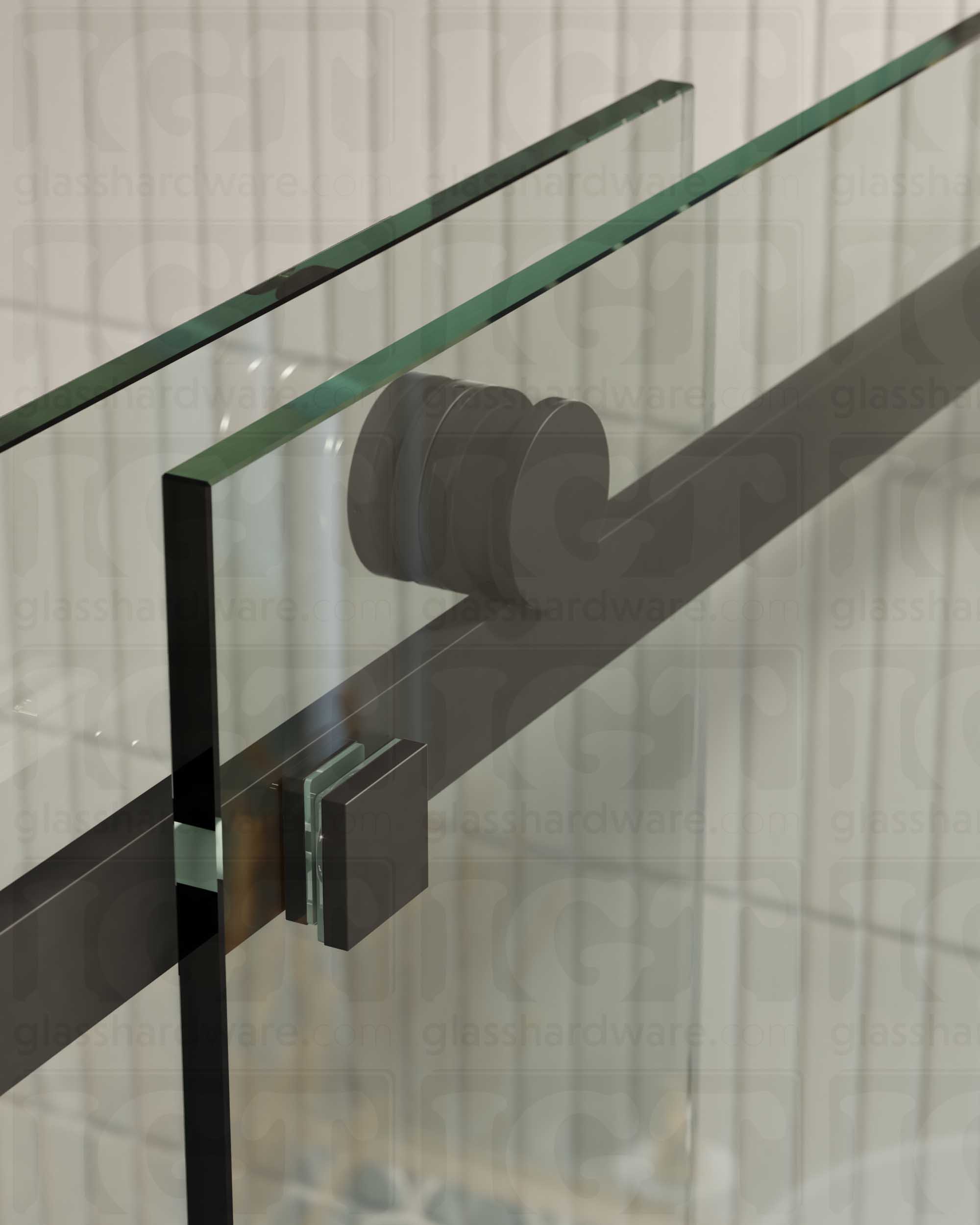 Glass to Track Connector for SQ Roller System - Matte Black - Image 5