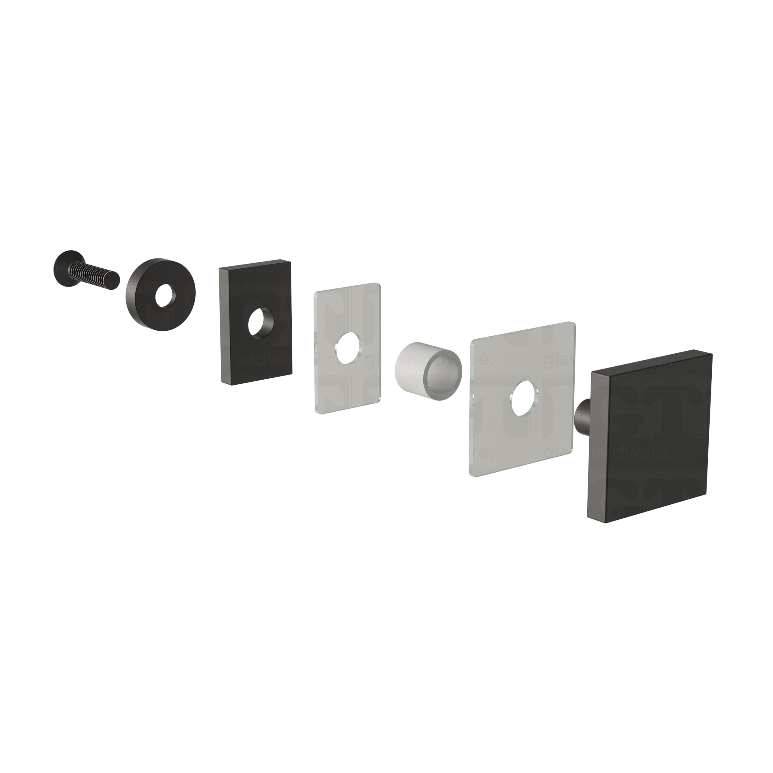 Glass to Track Connector for SQ Roller System - Matte Black - Image 6