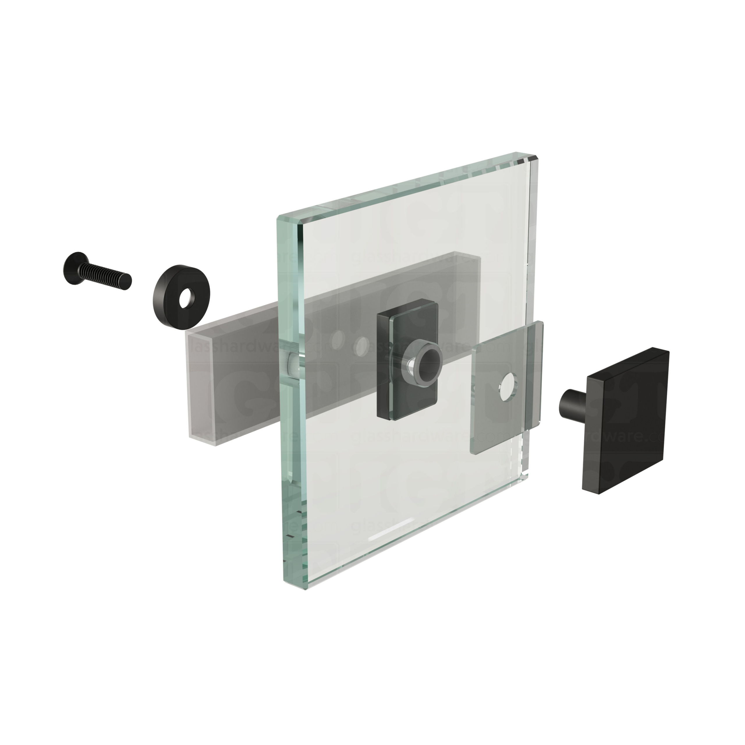 Glass to Track Connector for SQ Roller System - Matte Black - Image 7
