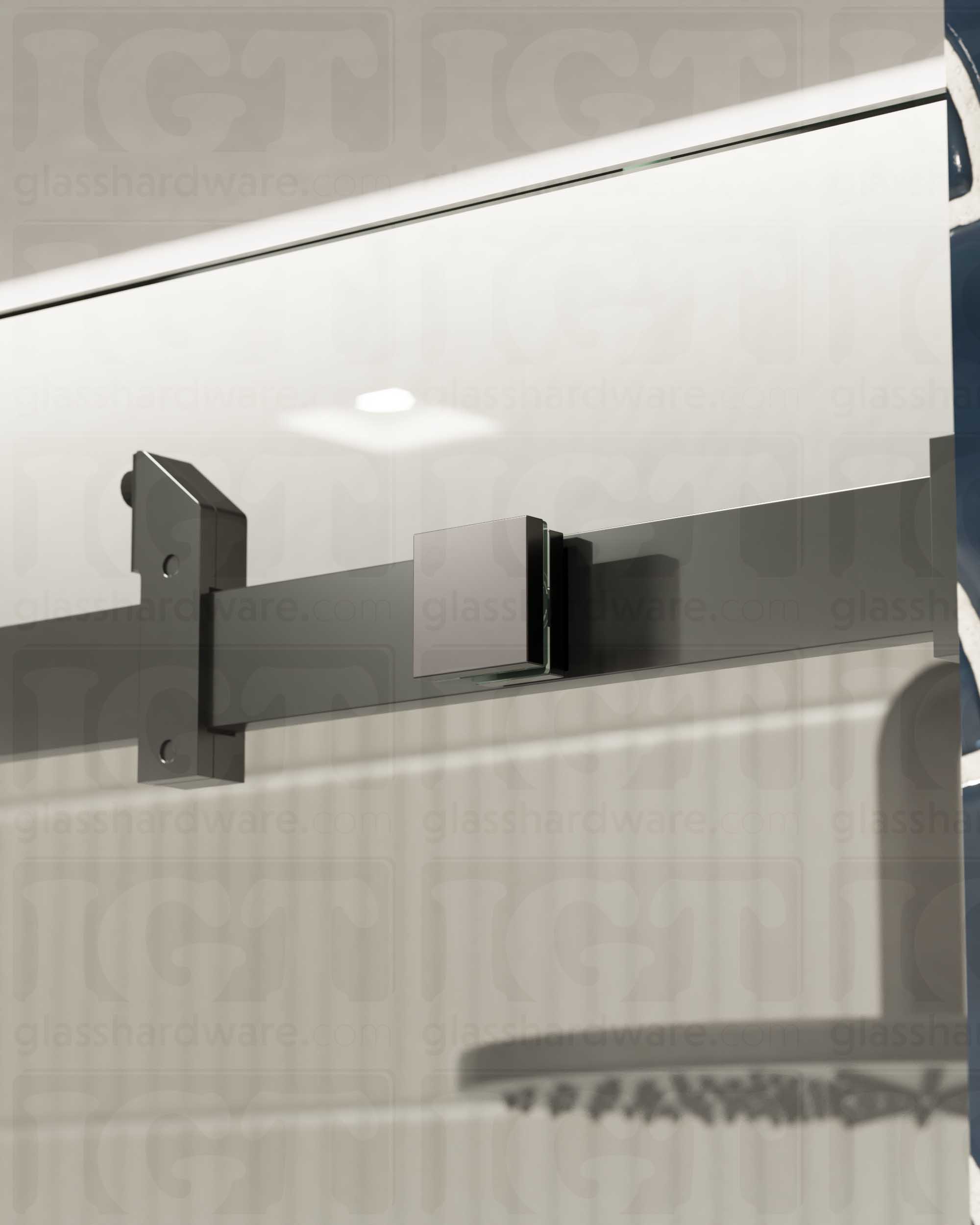 Glass to Track Connector for SQ Roller System - Polished Gun Metal - Image 3