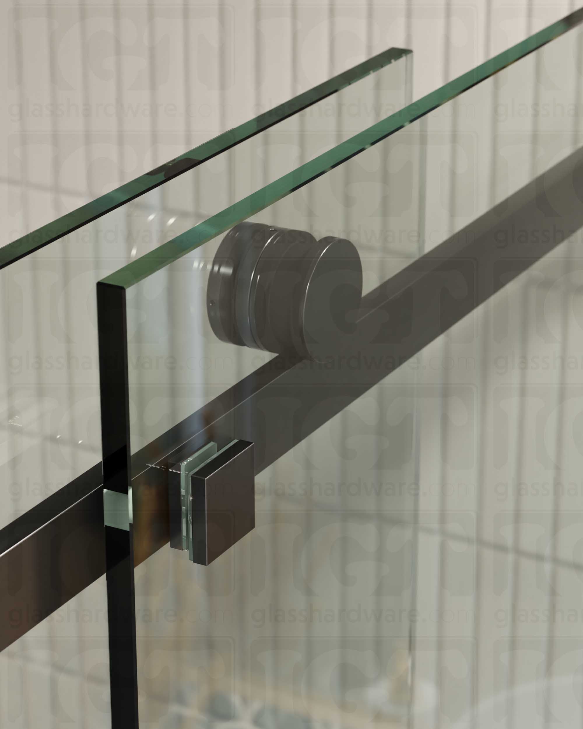 Glass to Track Connector for SQ Roller System - Polished Gun Metal - Image 5