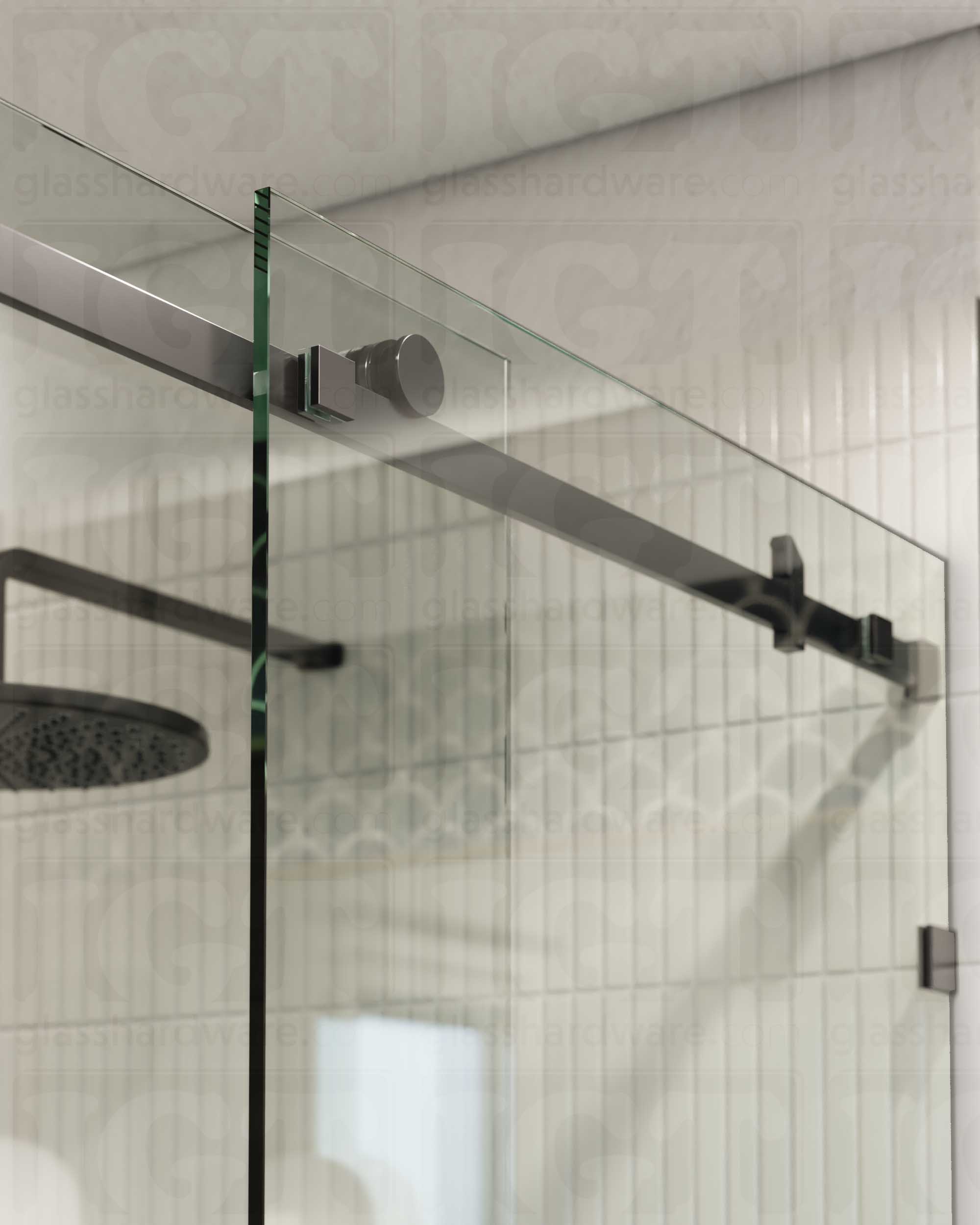 Glass to Track Connector for SQ Roller System - Polished Gun Metal - Image 4