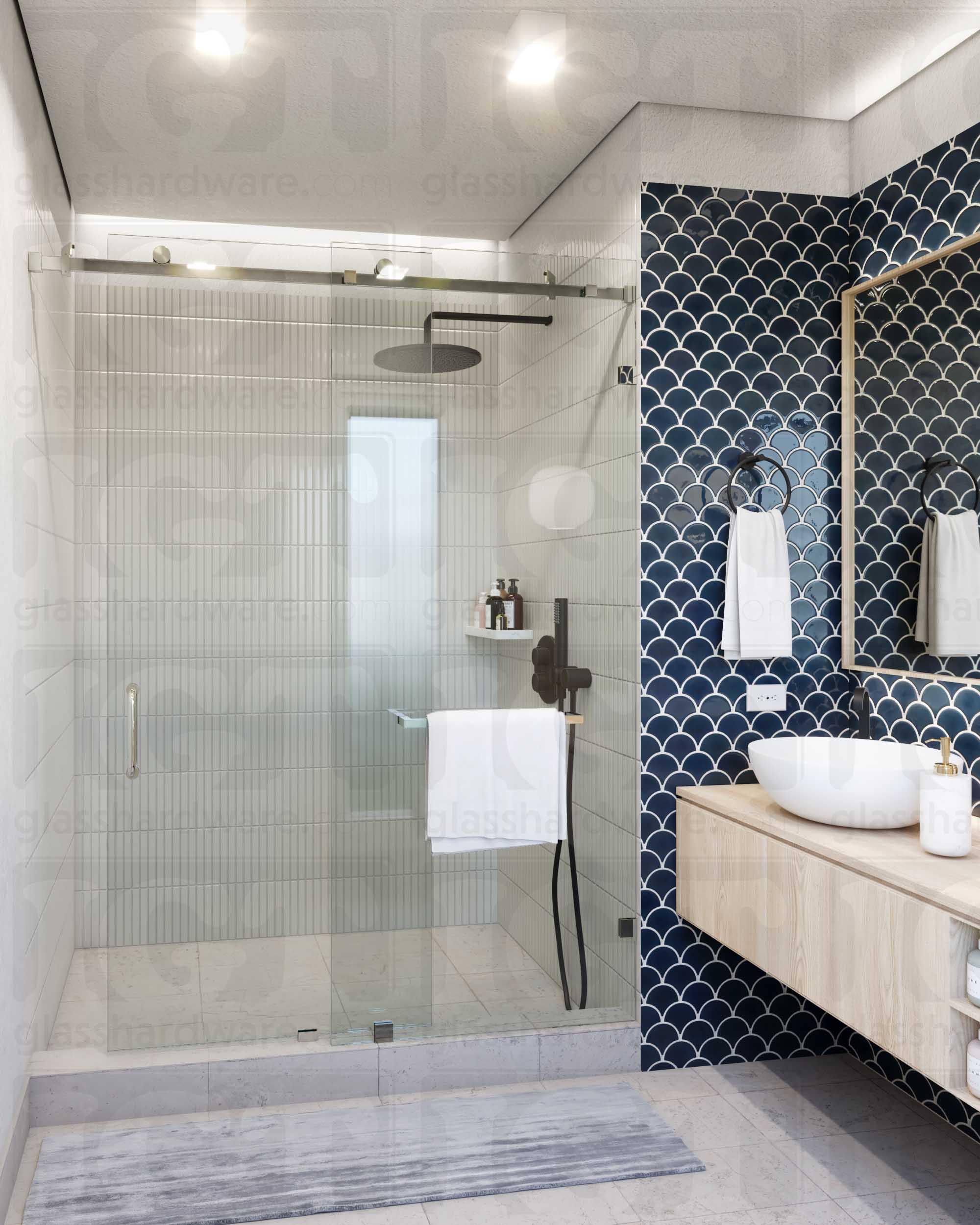 Glass to Track Connector for SQ Roller System - Polished Stainless - Image 2