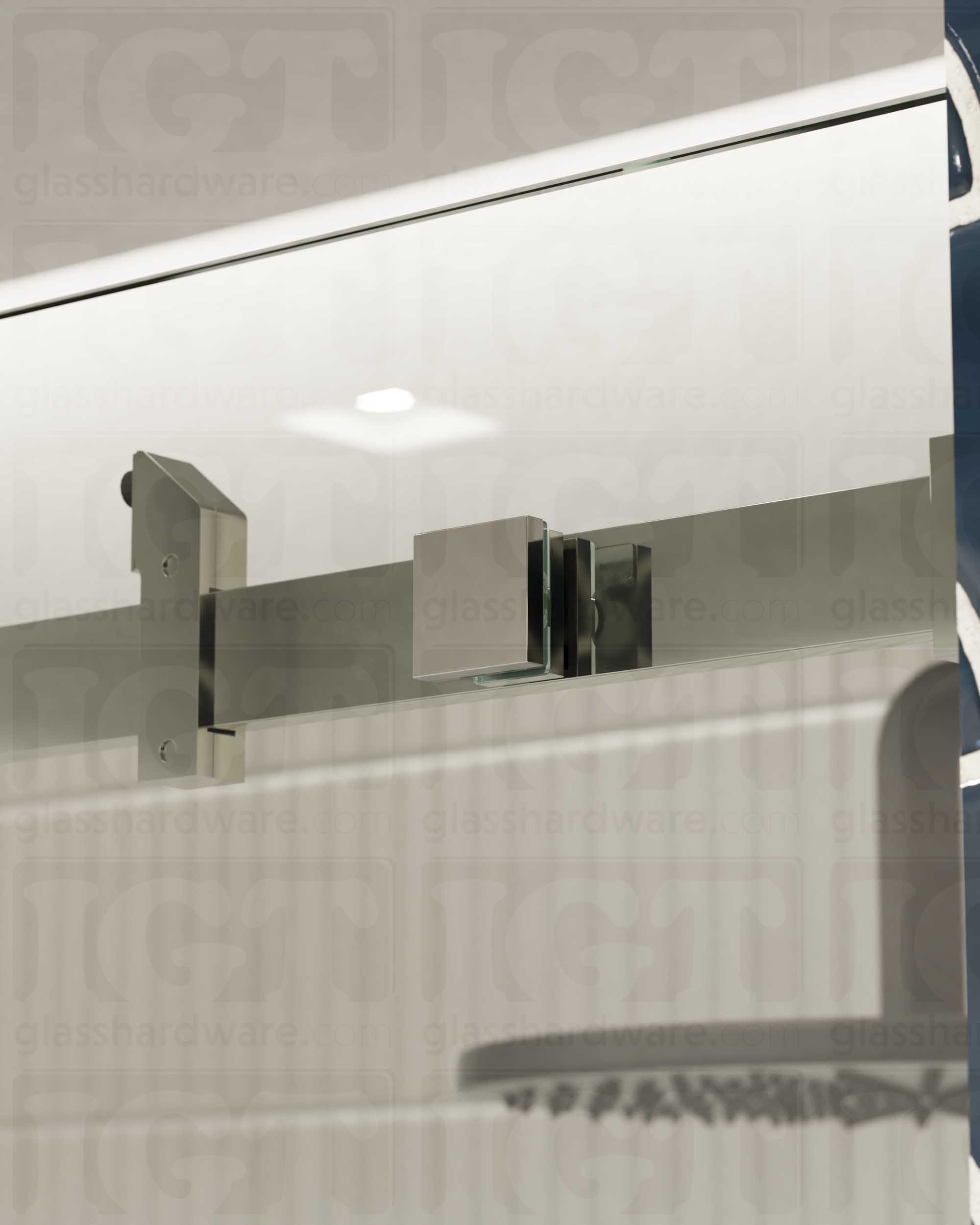 Glass to Track Connector for SQ Roller System - Polished Stainless - Image 3