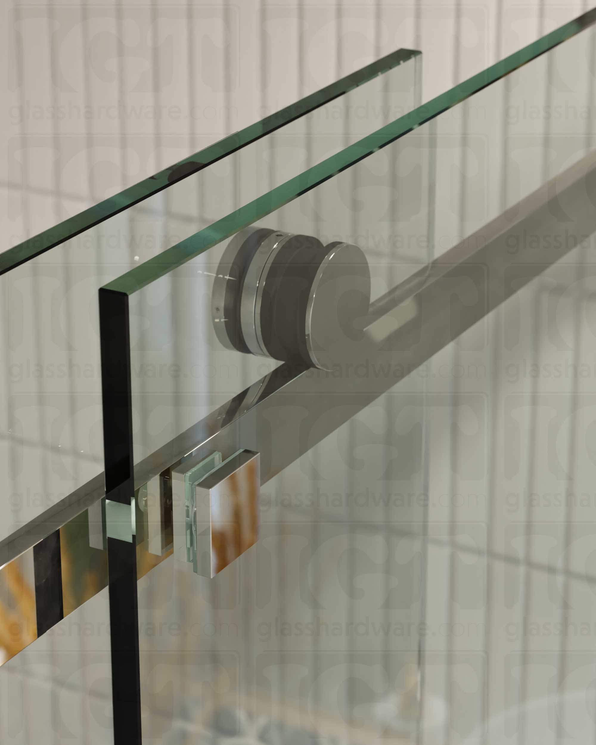 Glass to Track Connector for SQ Roller System - Polished Stainless - Image 5