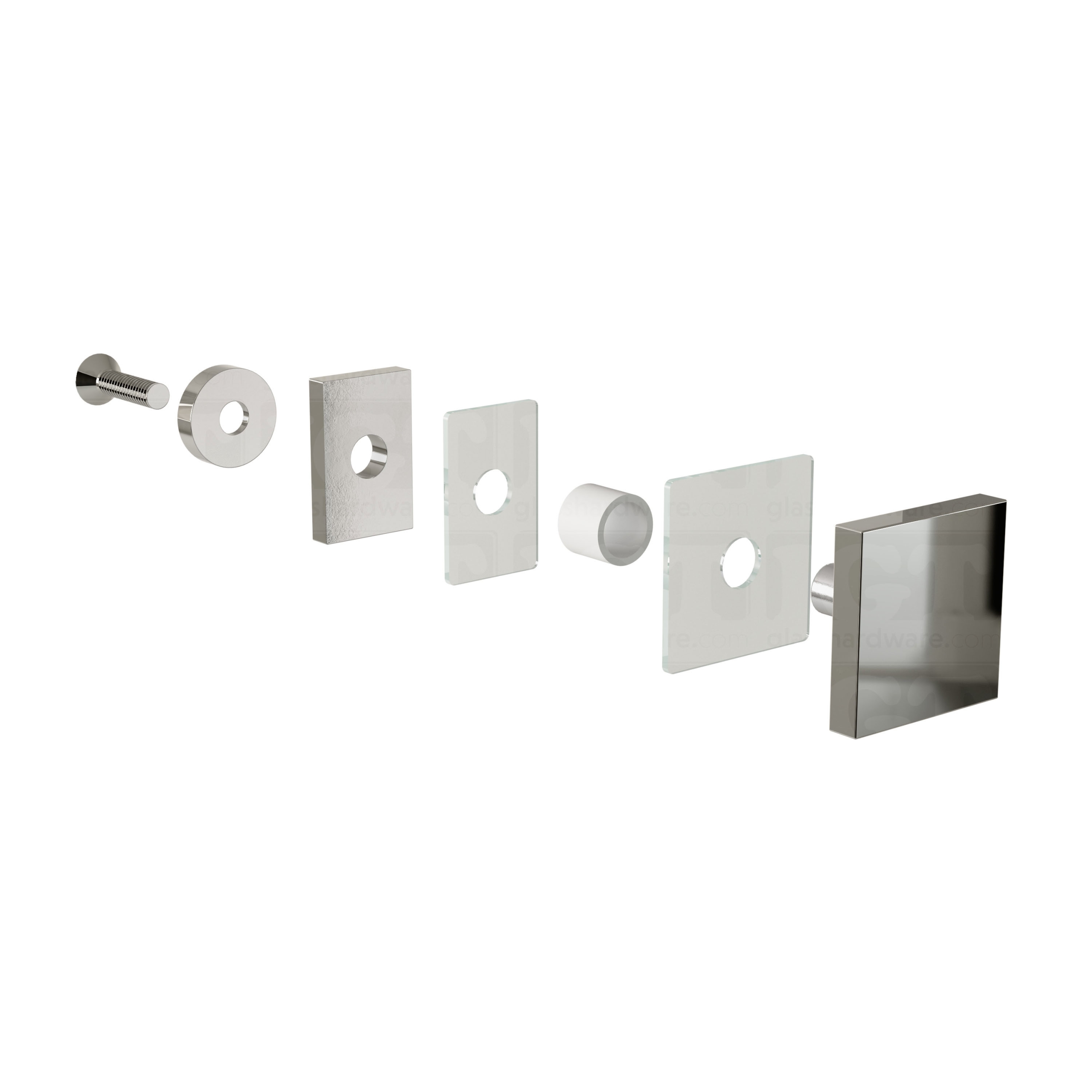 Glass to Track Connector for SQ Roller System - Polished Stainless - Image 6