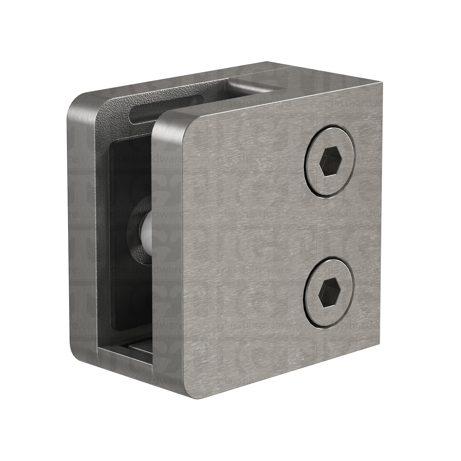 Glass Clamp for Square Post - Brushed Stainless - Image 2