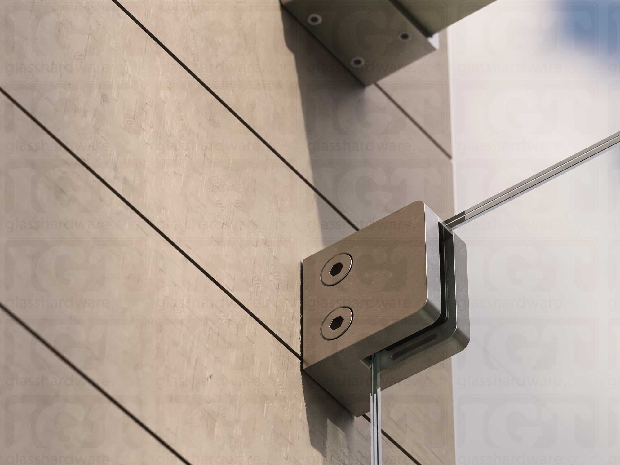 Glass Clamp for Square Post - Brushed Stainless - Image 6