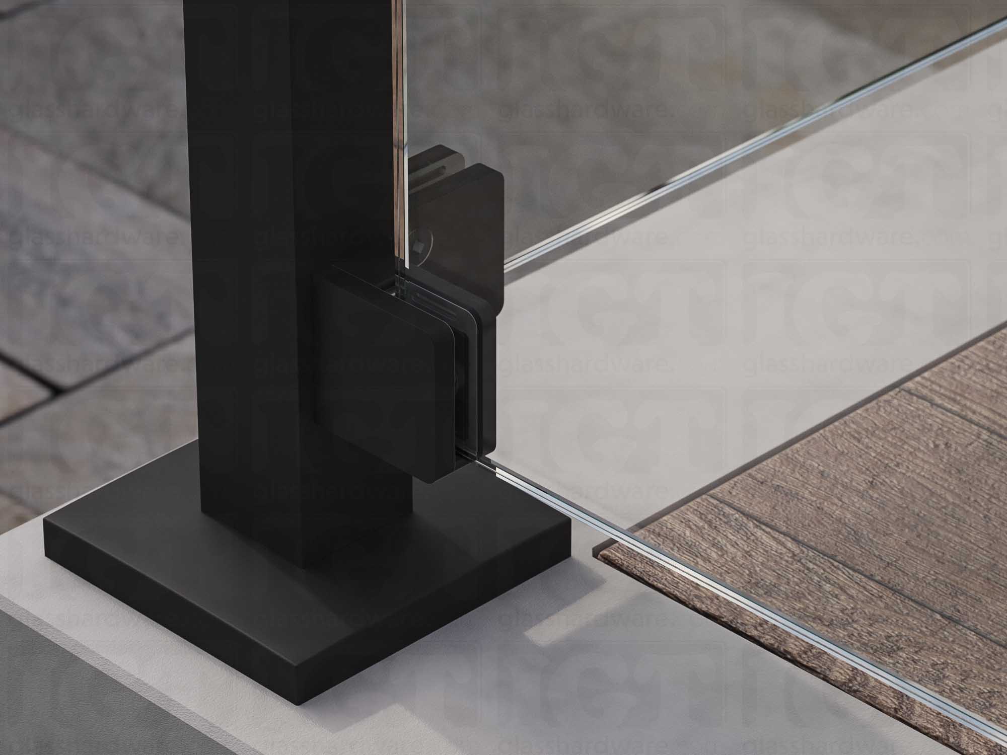 Glass Clamp for Square Post - Matte Black - Image 4