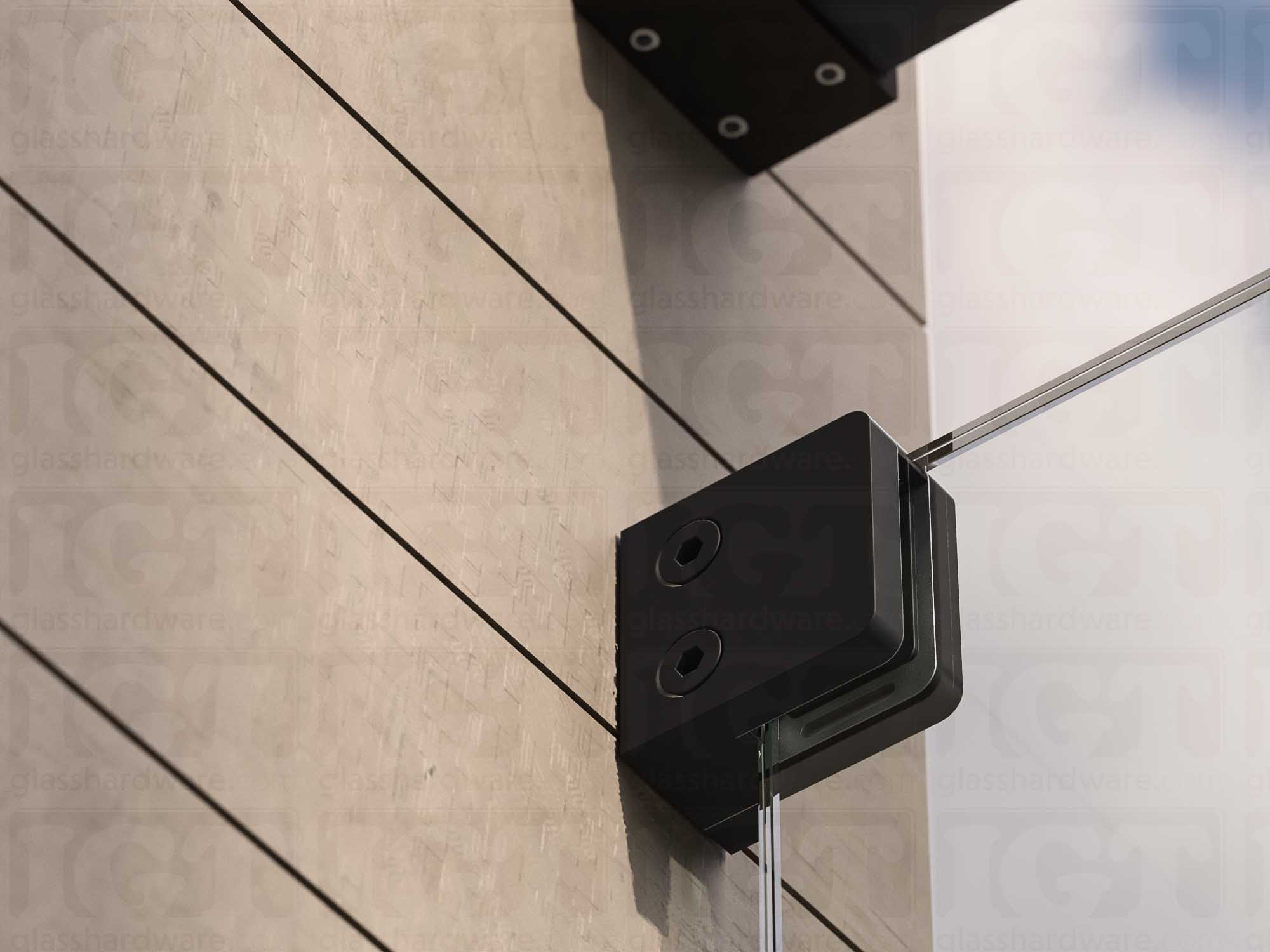 Glass Clamp for Square Post - Matte Black - Image 6