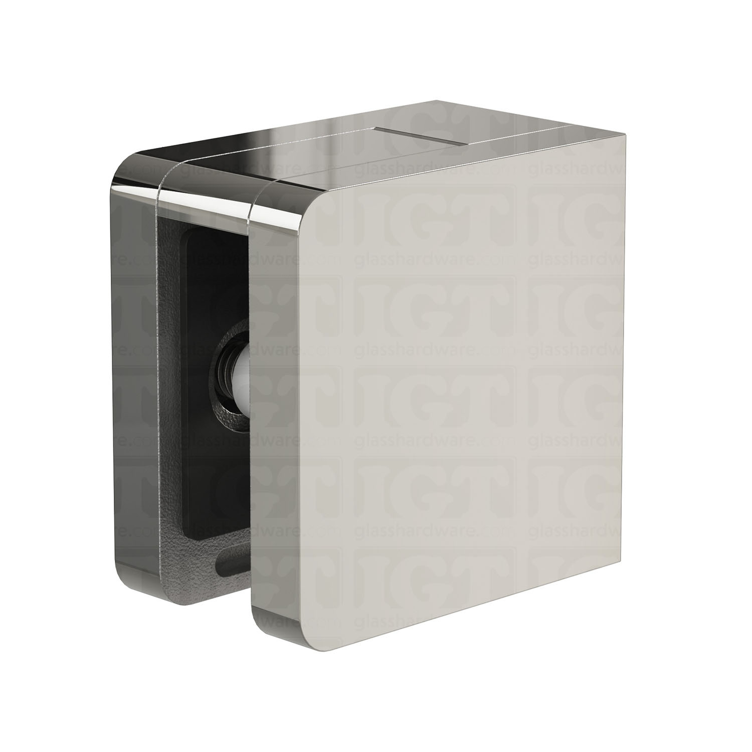 Glass Clamp for Square Post - Polished Stainless