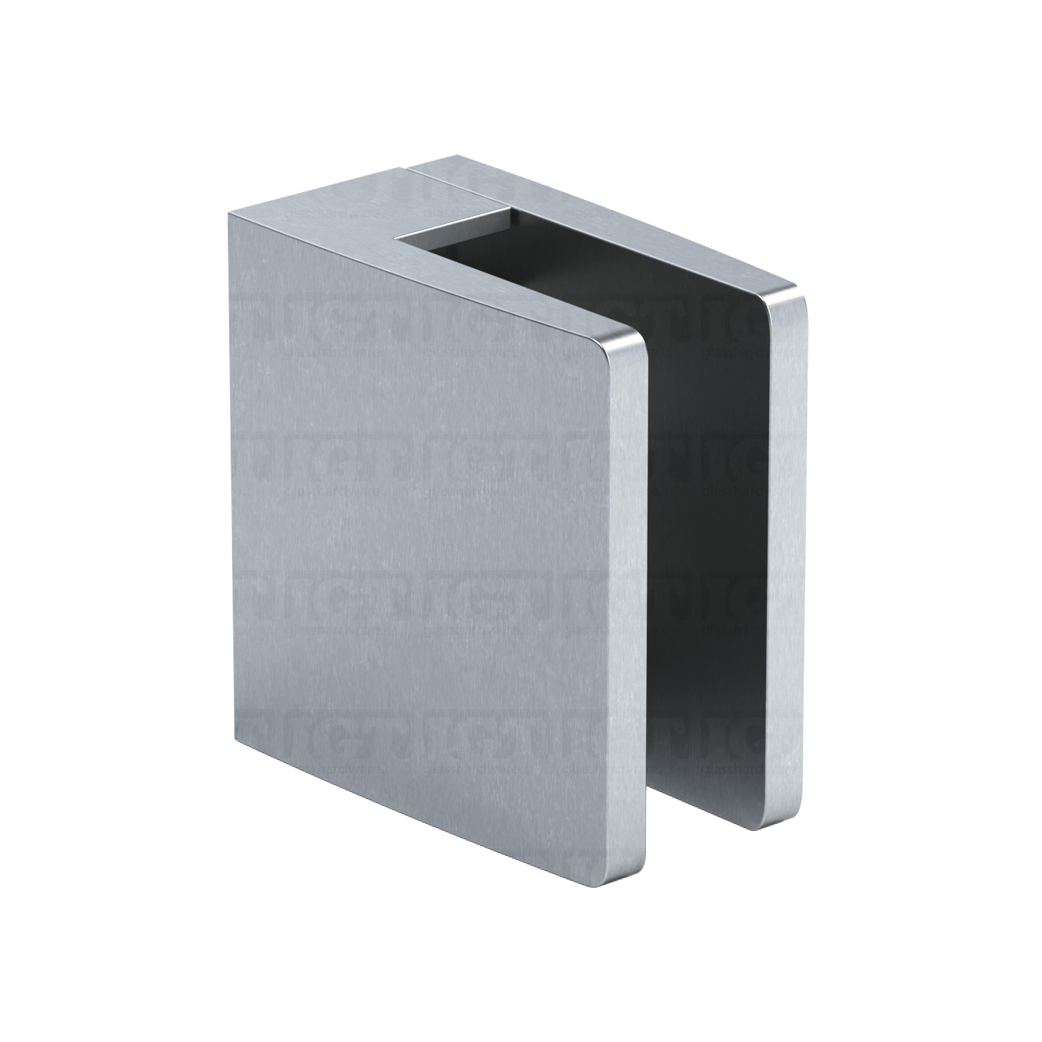 Heavy Duty Glass Clamp (Flat) for  1/2"- 9/16" Glass  - Brushed Stainless