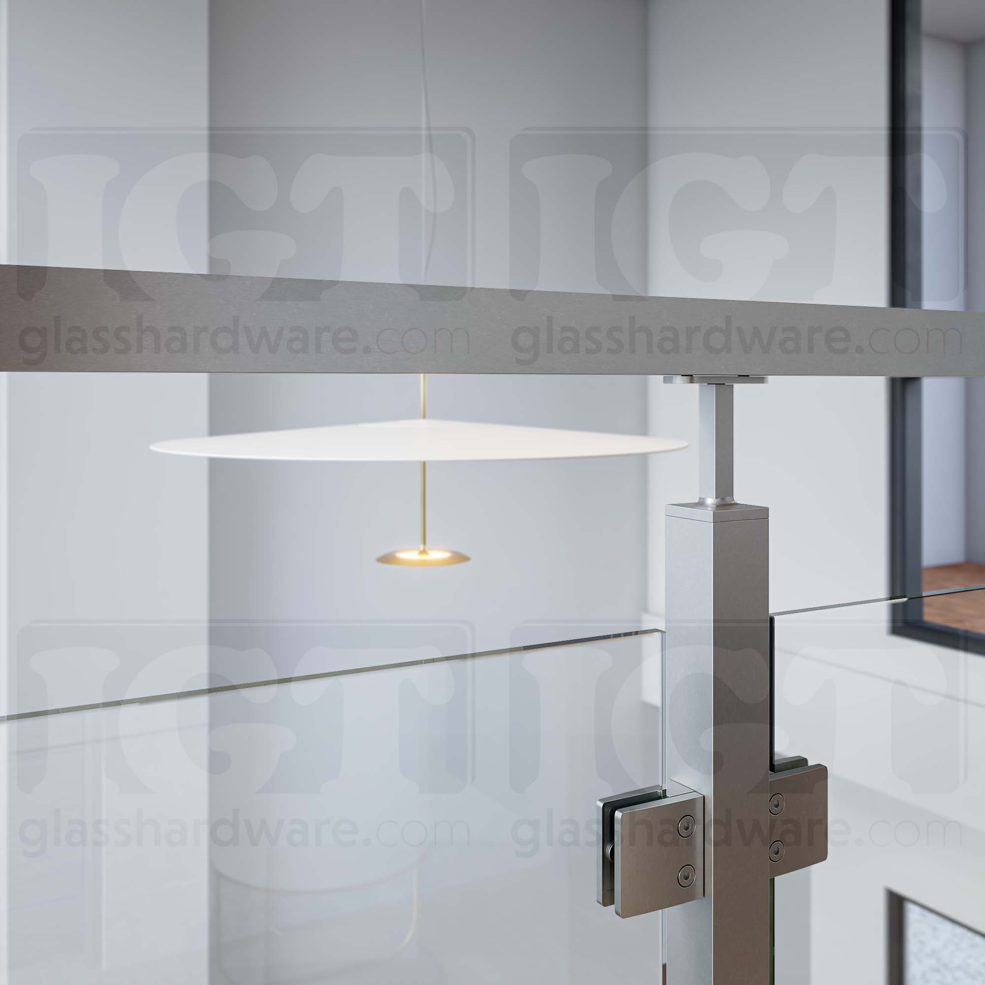 Heavy Duty Glass Clamp (Flat) for  1/2"- 9/16" Glass  - Brushed Stainless - Image 3