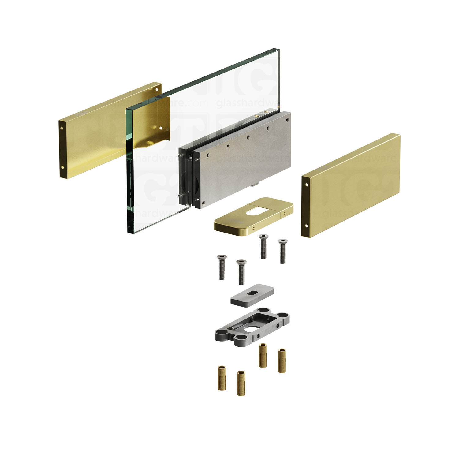 Bottom Hydraulic Patch 90º Hold Open - Gold Brushed - Image 7