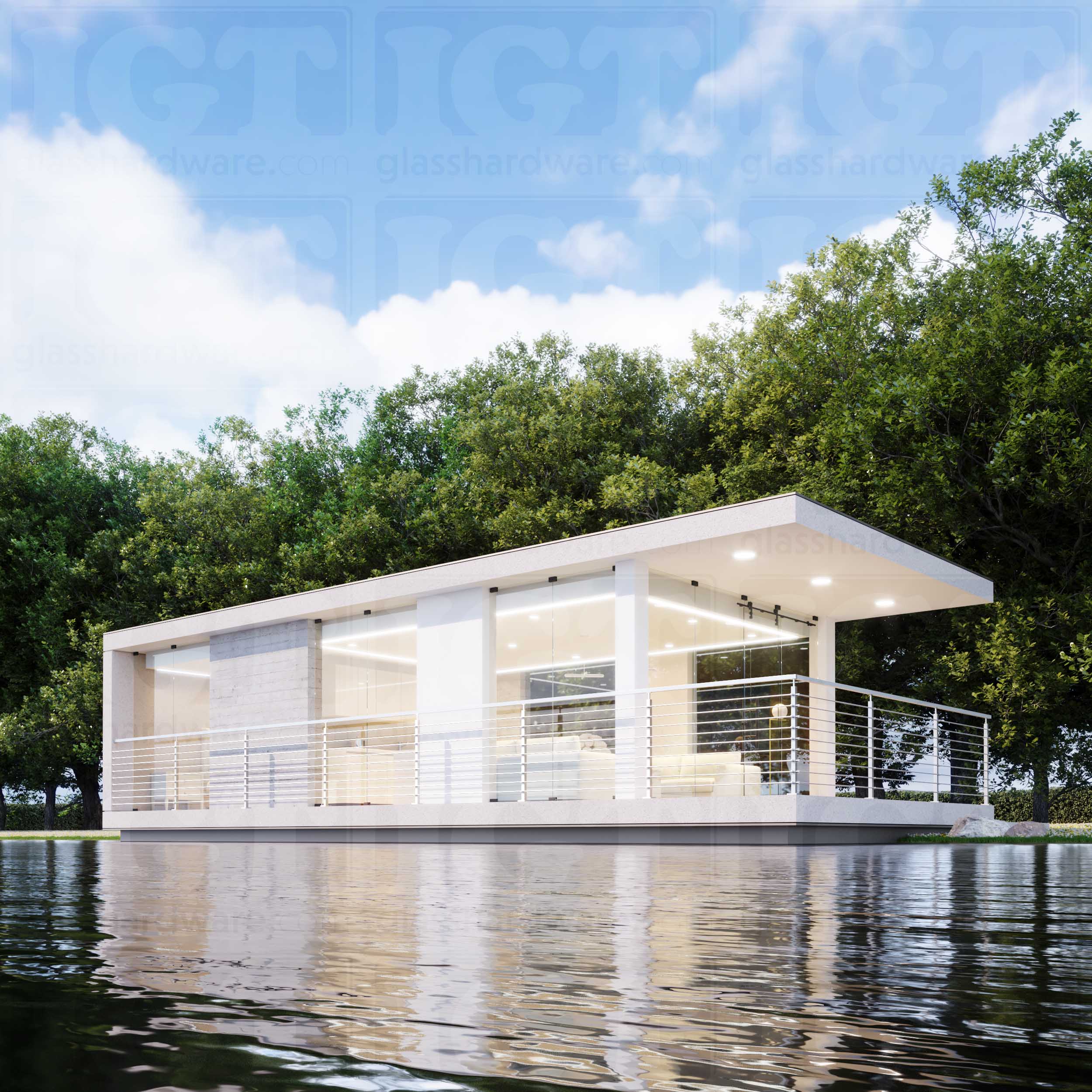 Blind-End Rod Connector for Square Post (Left Hand) - Brushed Stainless - Image 2