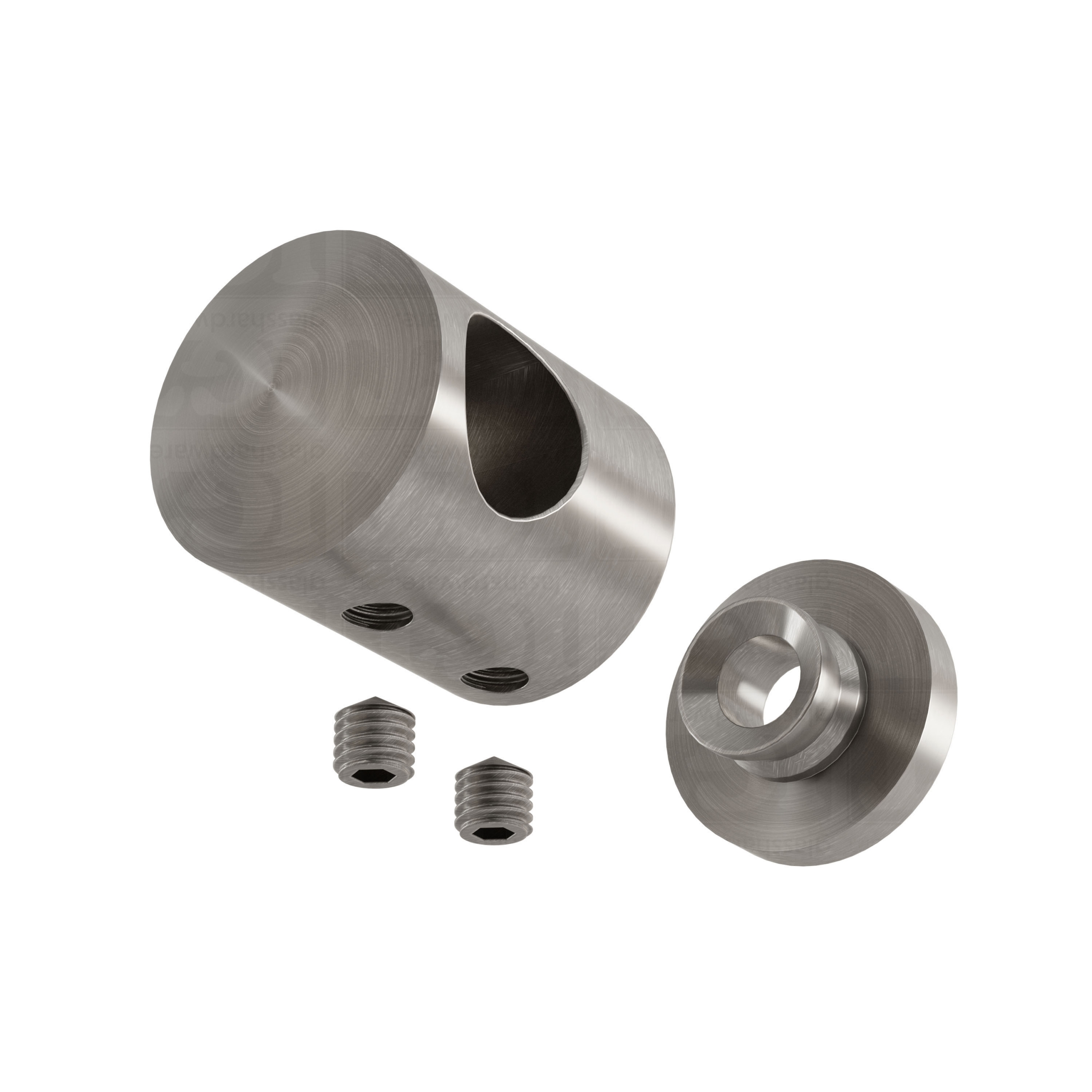 Blind-End Rod Connector for Square Post (Left Hand) - Brushed Stainless - Image 6