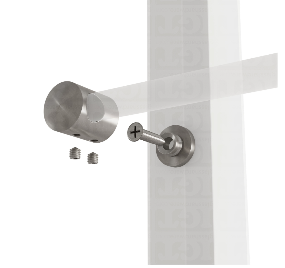 Blind-End Rod Connector for Square Post (Left Hand) - Brushed Stainless - Image 7