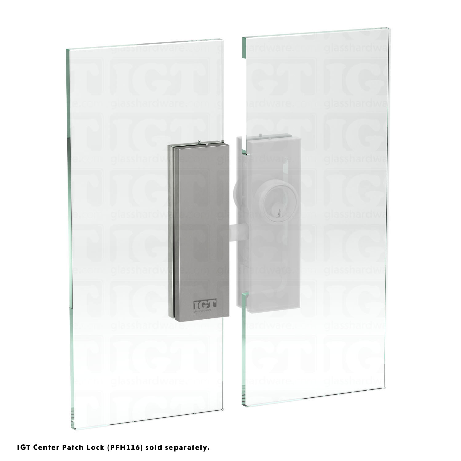 Sidelite and Glass Door Keeper for IGT Center Patch Lock - Brushed Stainless - Image 6