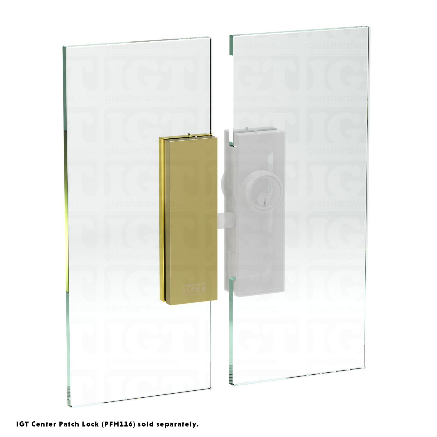 Sidelite and Glass Door Keeper for IGT Center Patch Lock - Gold Brushed - Image 6