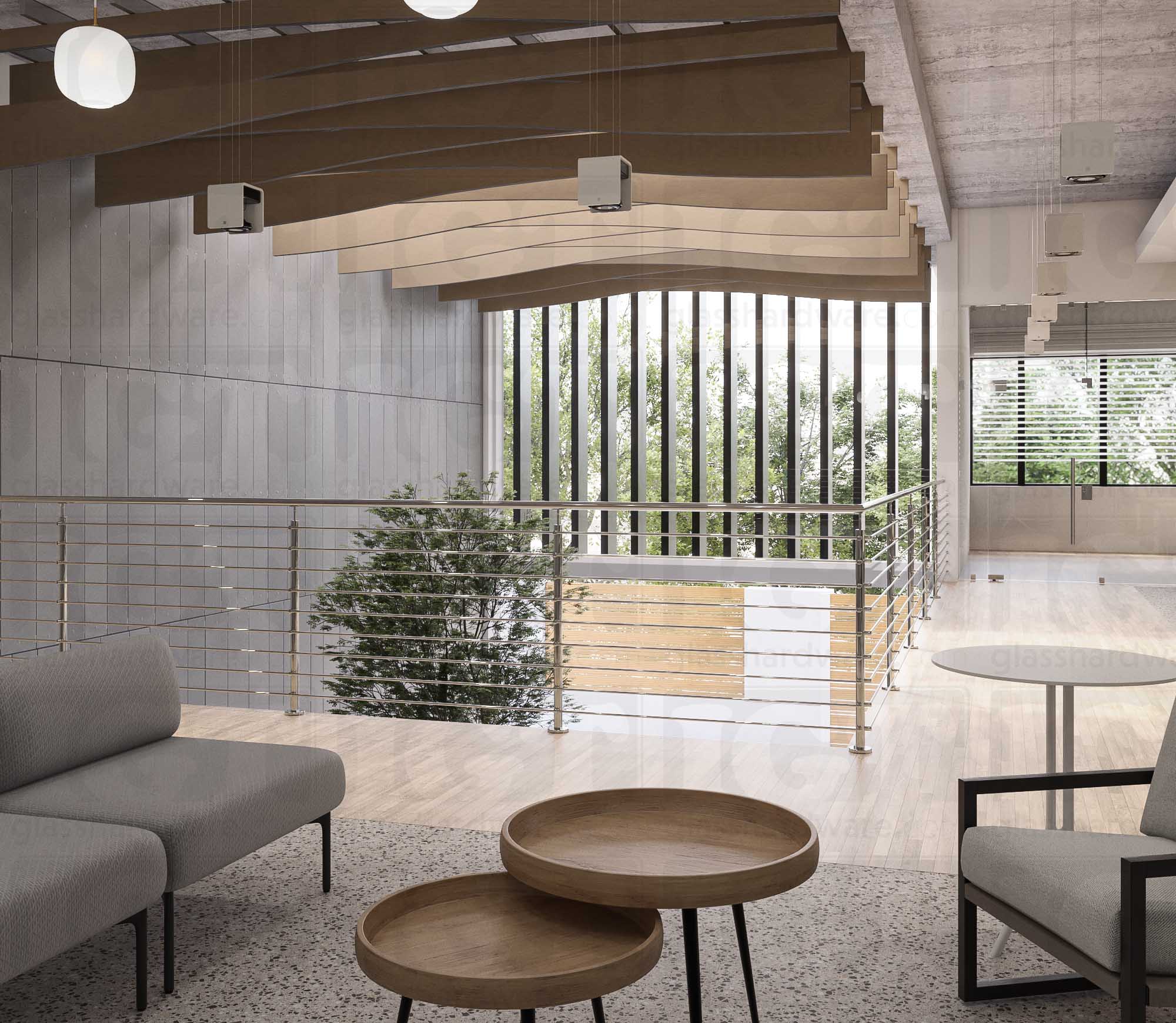 39 1/2” Round Rod Railing Post - Polished Stainless - Image 2