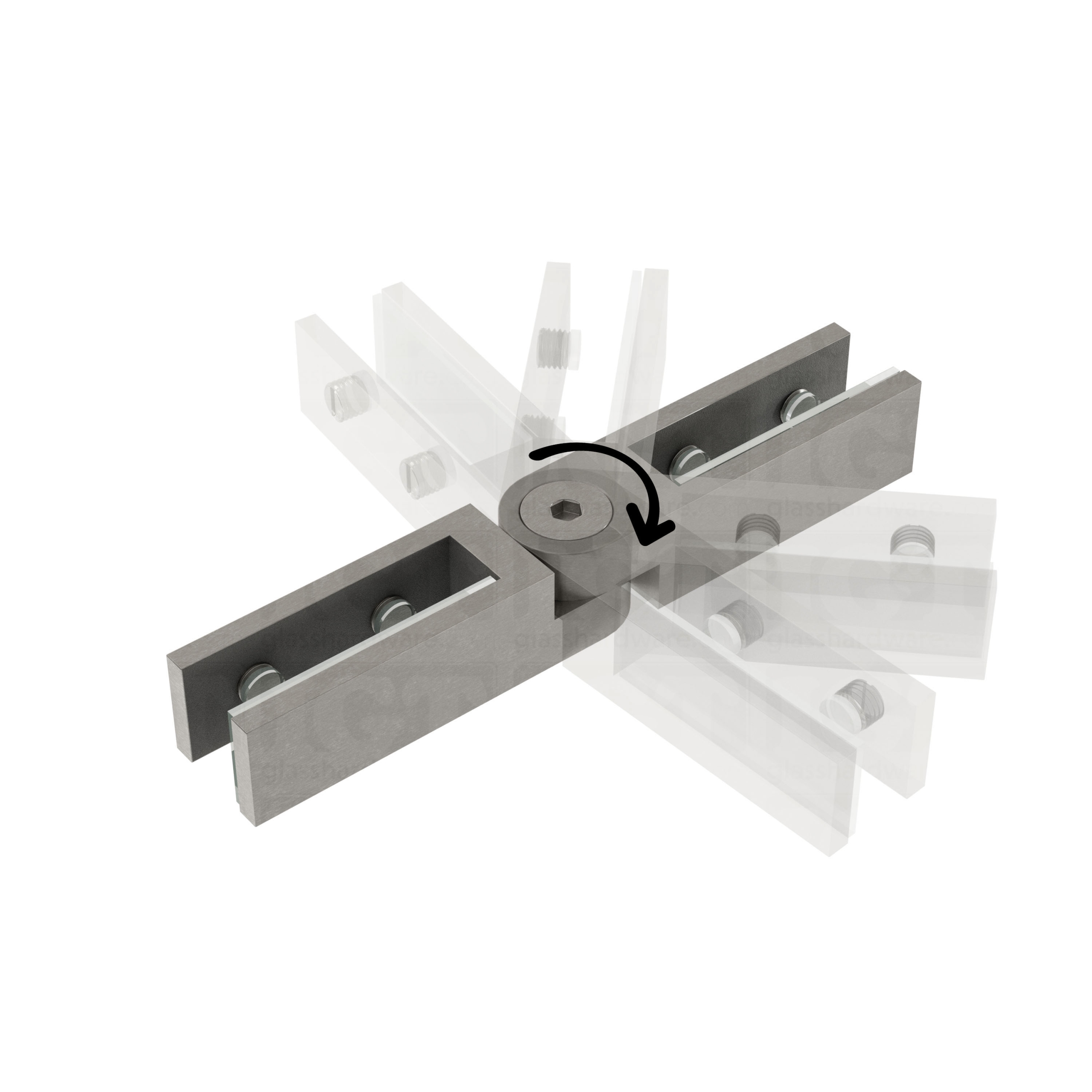 Adjustable Glass Bracing Clamp - Brushed Stainless - Image 6