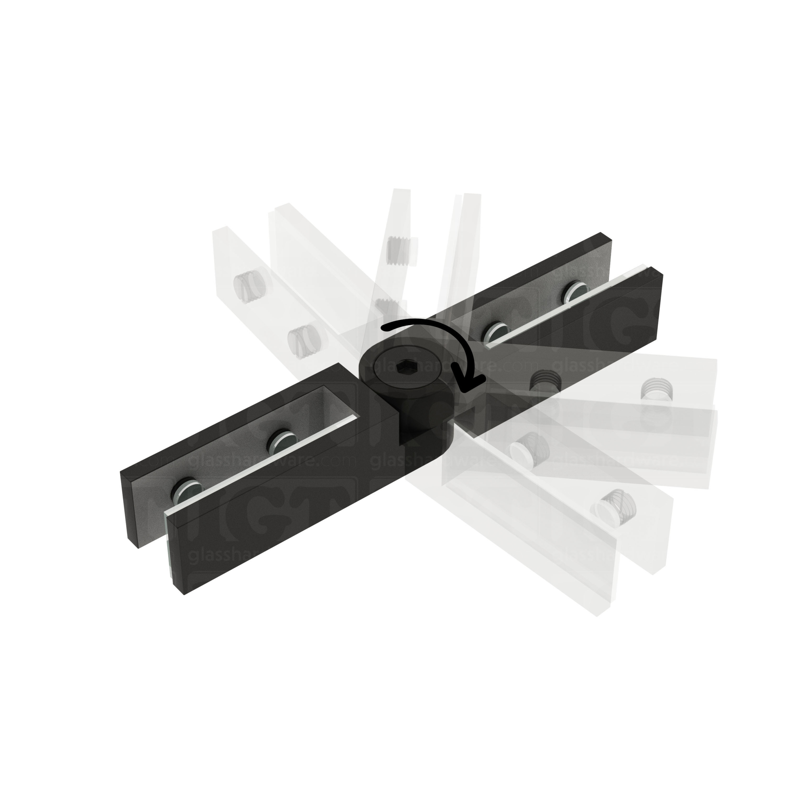 Adjustable Glass Bracing Clamp - Matte Black - Image 6