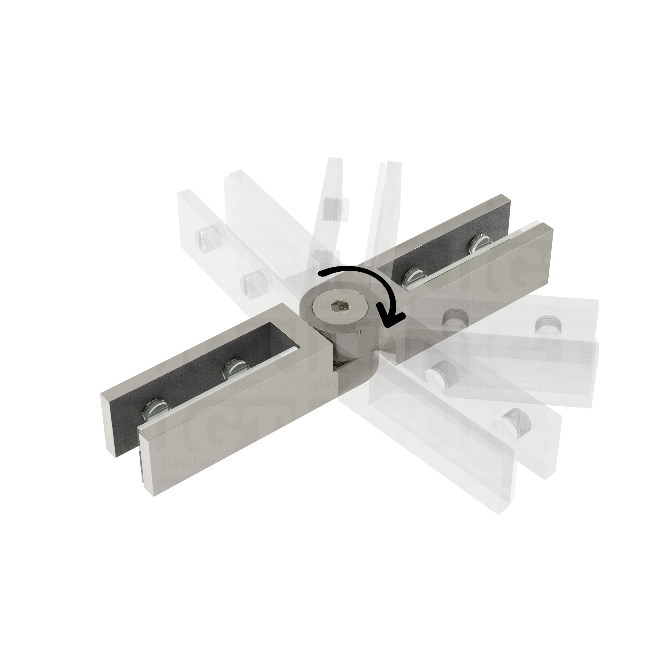 Adjustable Glass Bracing Clamp - Polished Stainless - Image 6