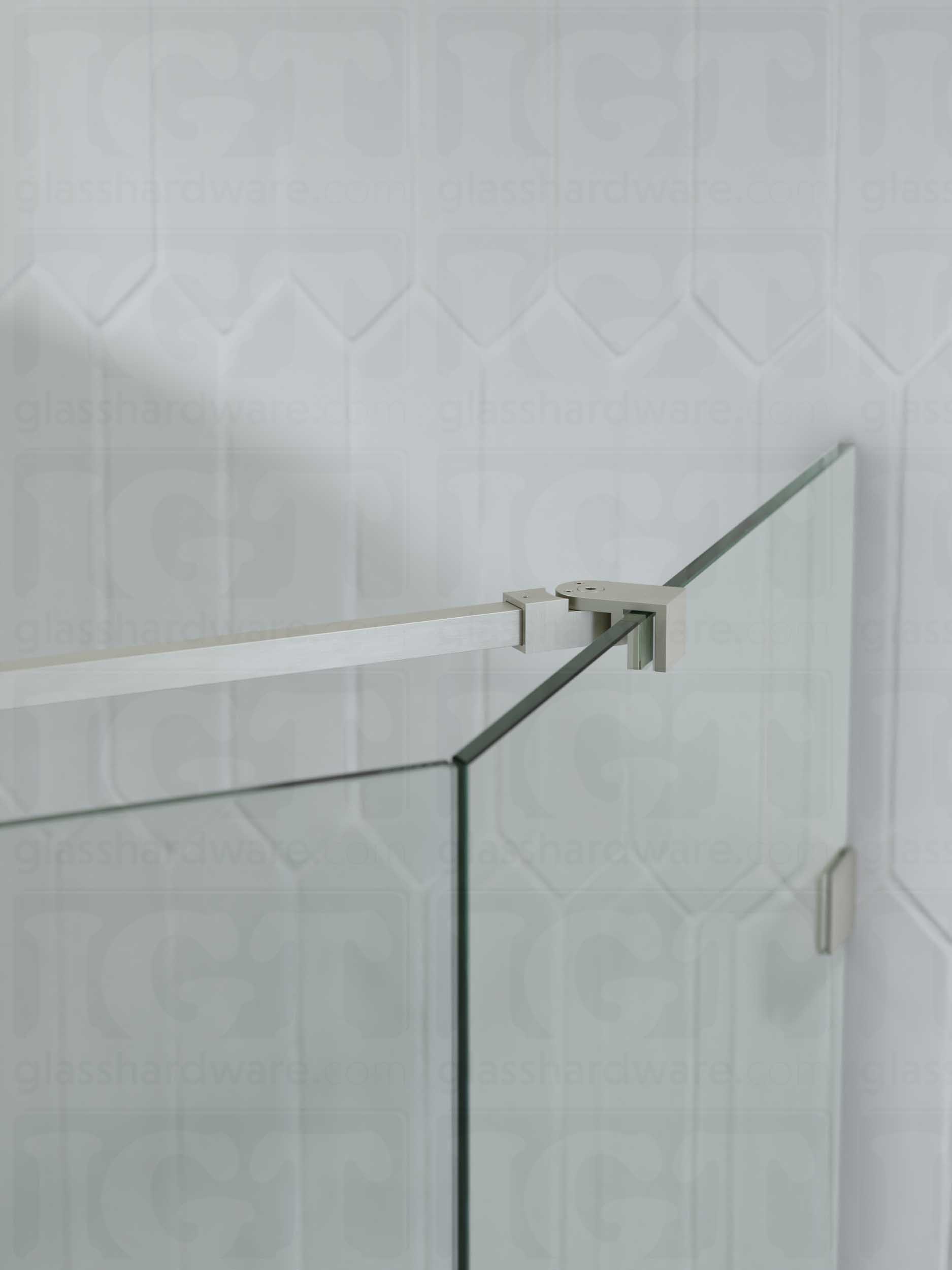Glass Mount Adjustable Bracket for Support Bar - Brushed Nickel - Image 5