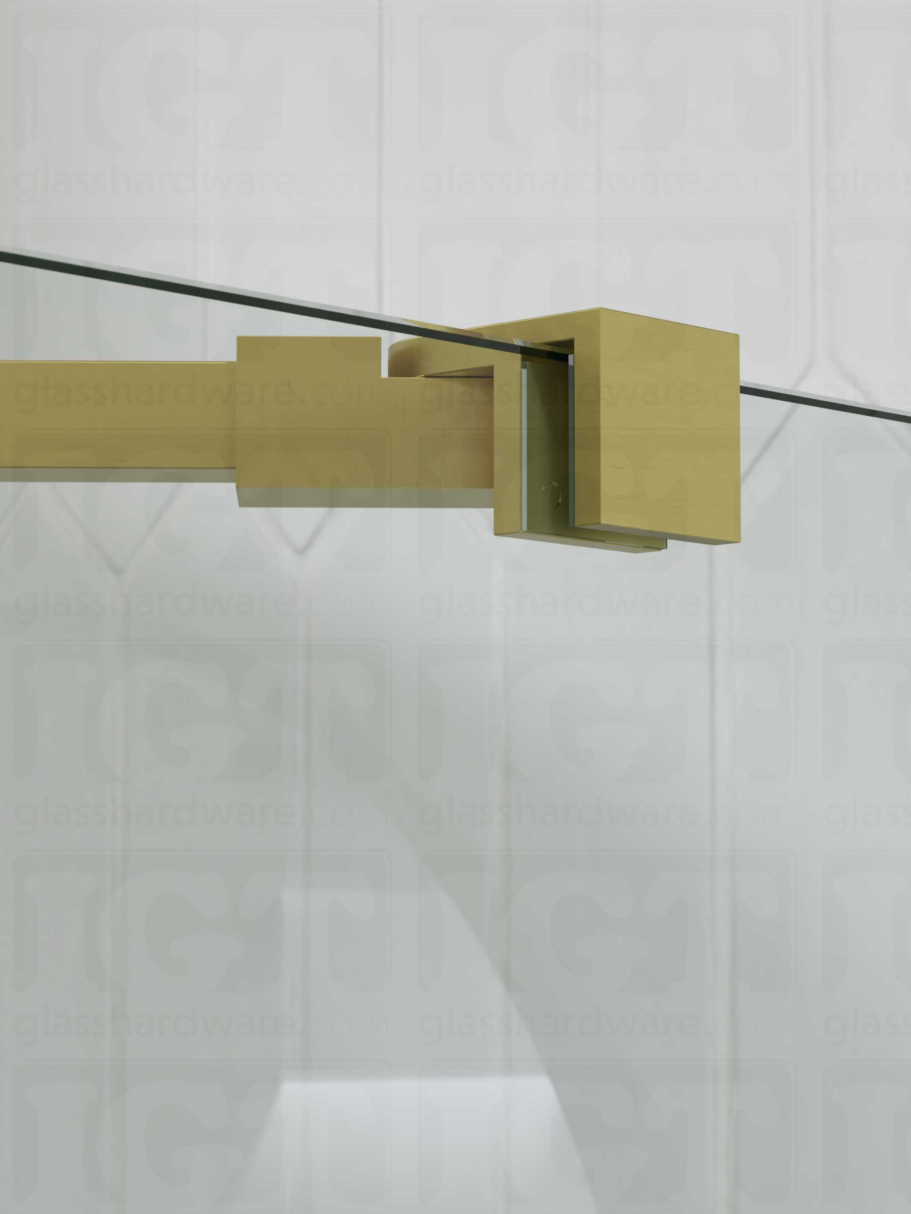 Glass Mount Adjustable Bracket for Support Bar - Gold Brushed - Image 4