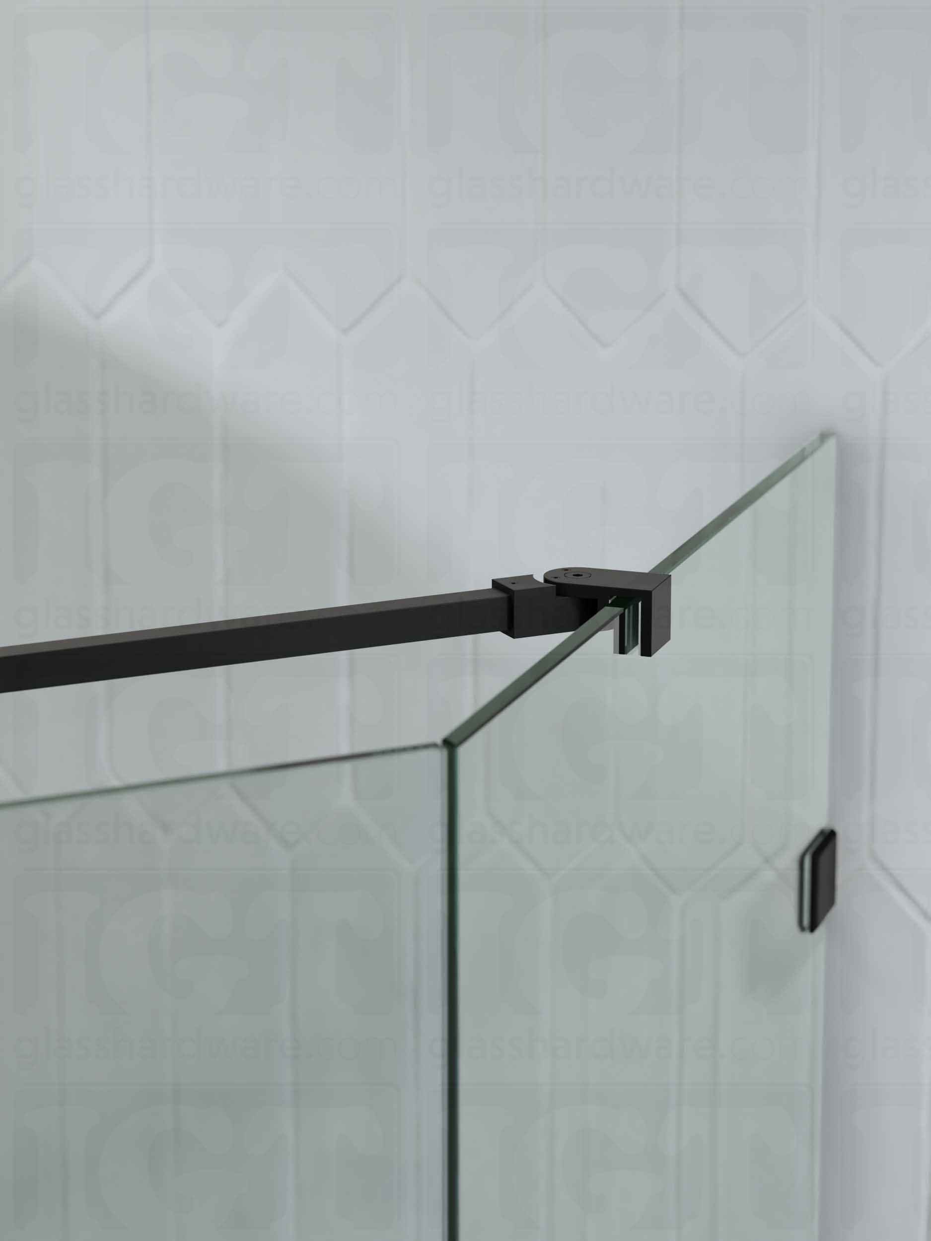 Glass Mount Adjustable Bracket for Support Bar - Matte Black - Image 5